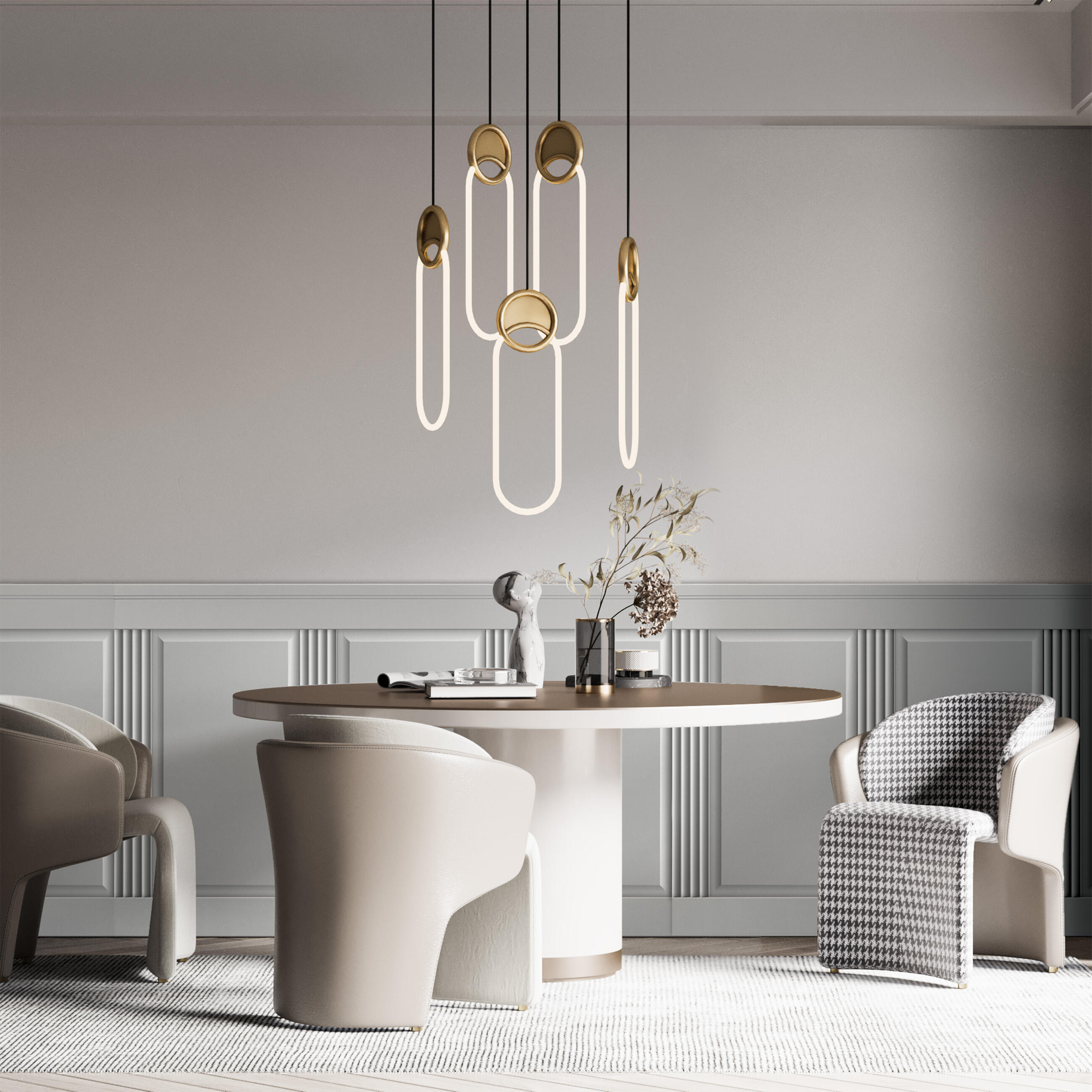 Boazeria angielska MDF biała wytłoczka duża Fllow - 4