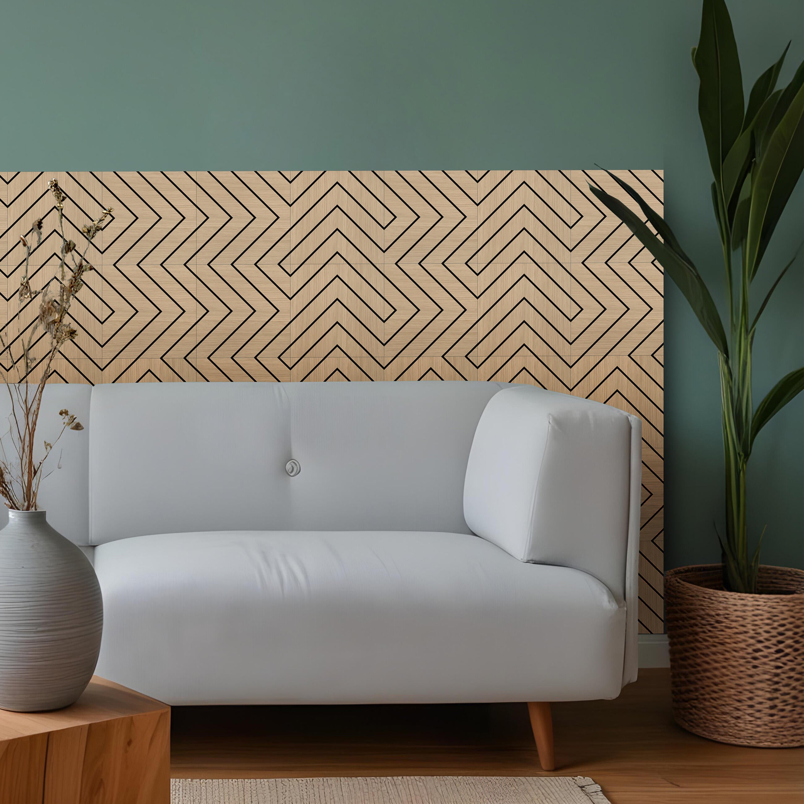Panele ścienne MDF frezowane Jodełka 30x30 cm - 2