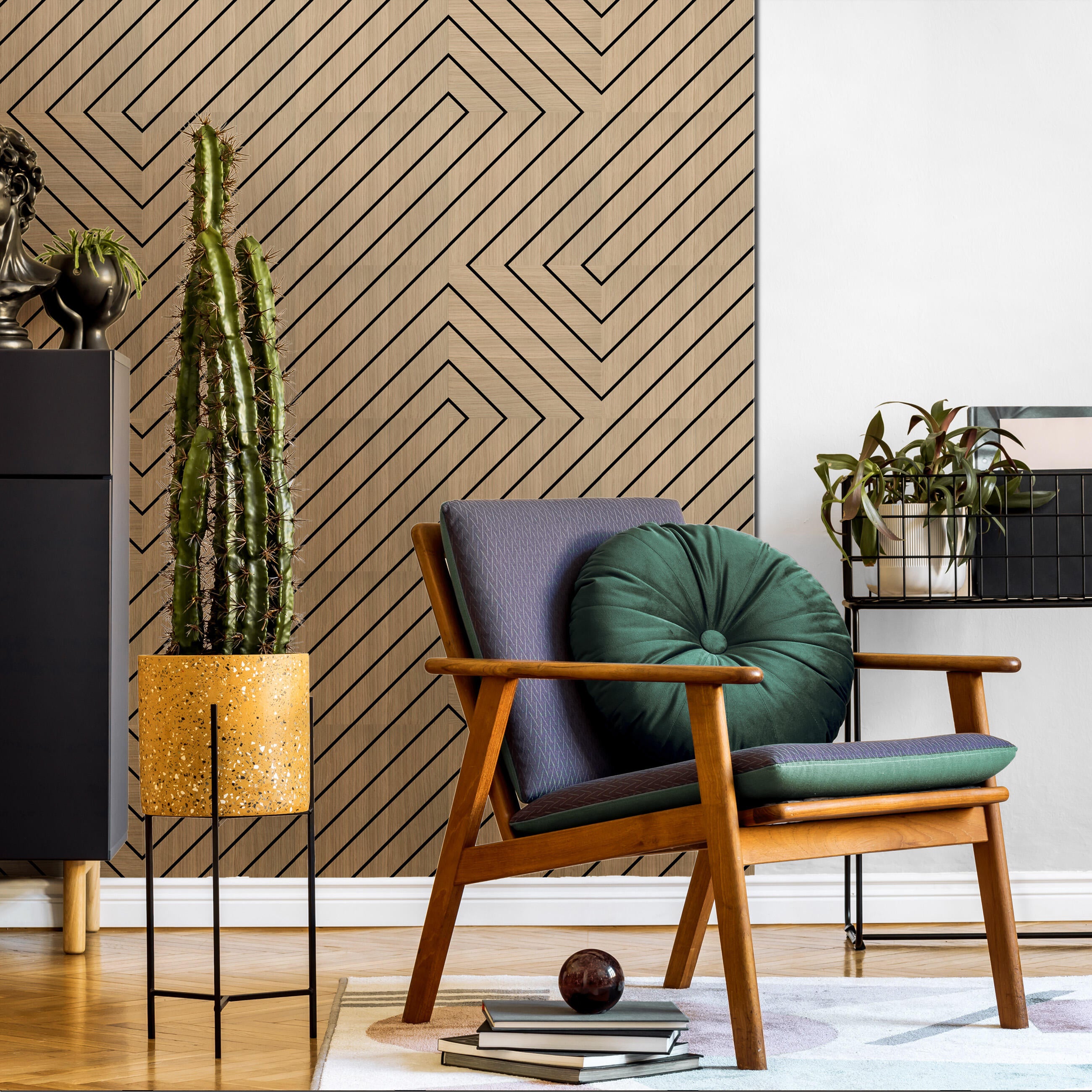 Panele ścienne MDF frezowane Skos 30x30 cm - 2