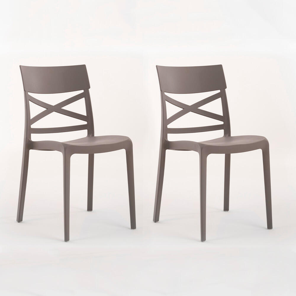 Set di sedie da giardino London Cross NEW GARDEN, seduta tortora