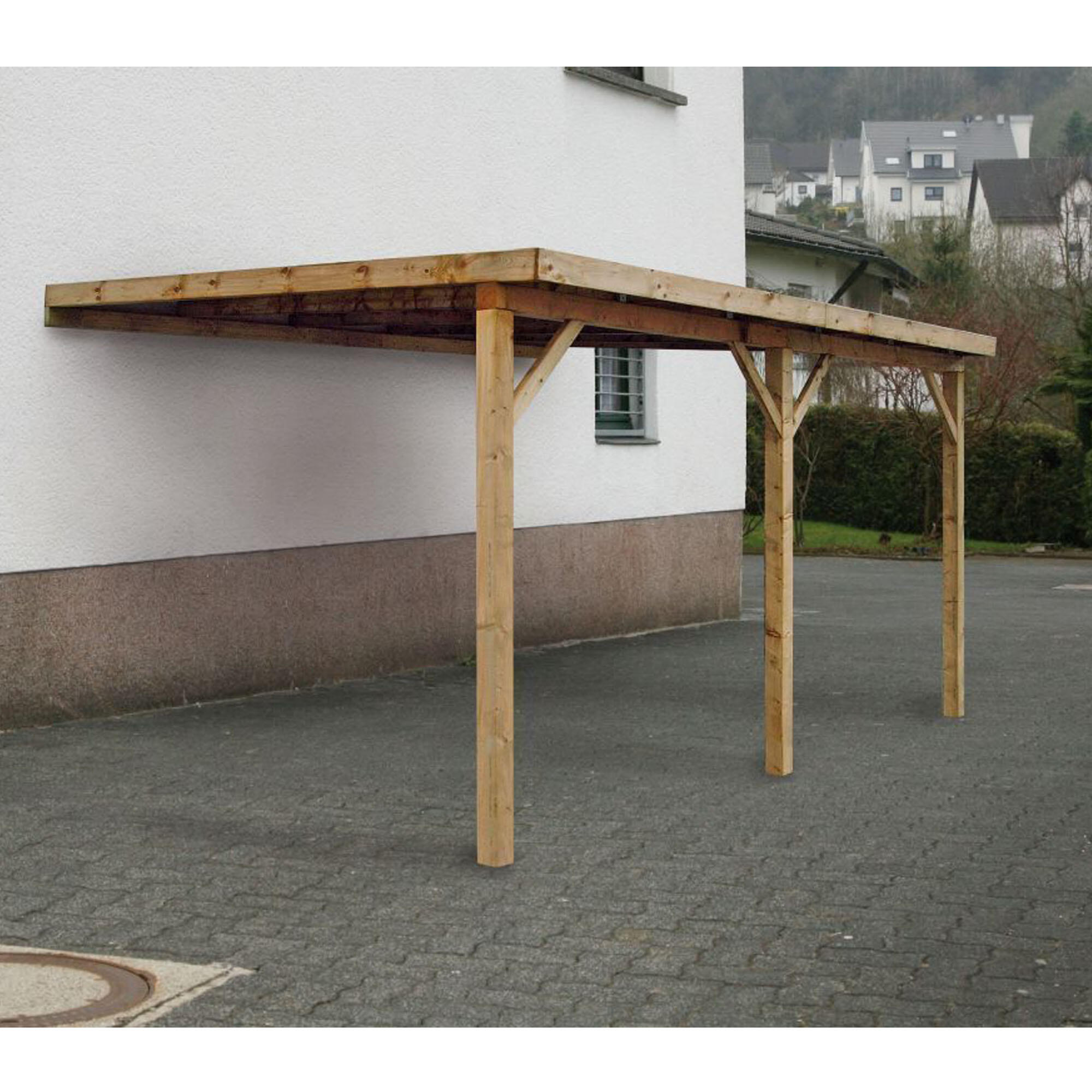 Poste de madera maciza tratado autoclave de  9x9x240 cm para pérgola - 5