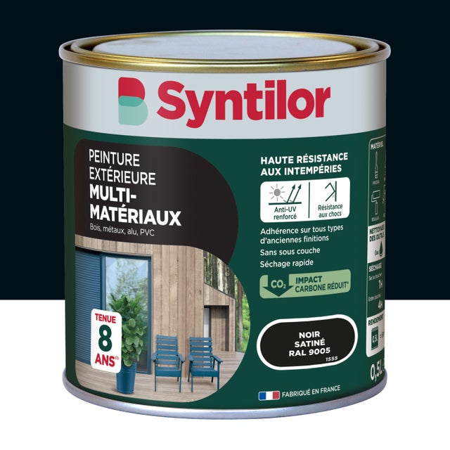 Peinture extérieure bois, aluminium, pvc . SYNTILOR châtaignier satiné 2l