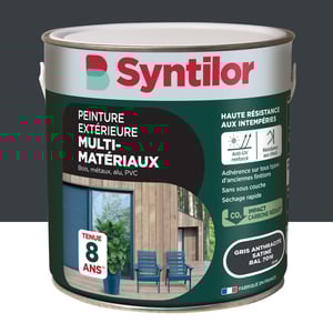 Peinture extérieure bois, aluminium, pvc . SYNTILOR gris anthracite satiné 2l Leroy Merlin Les bons plans des petits projets avant l'été