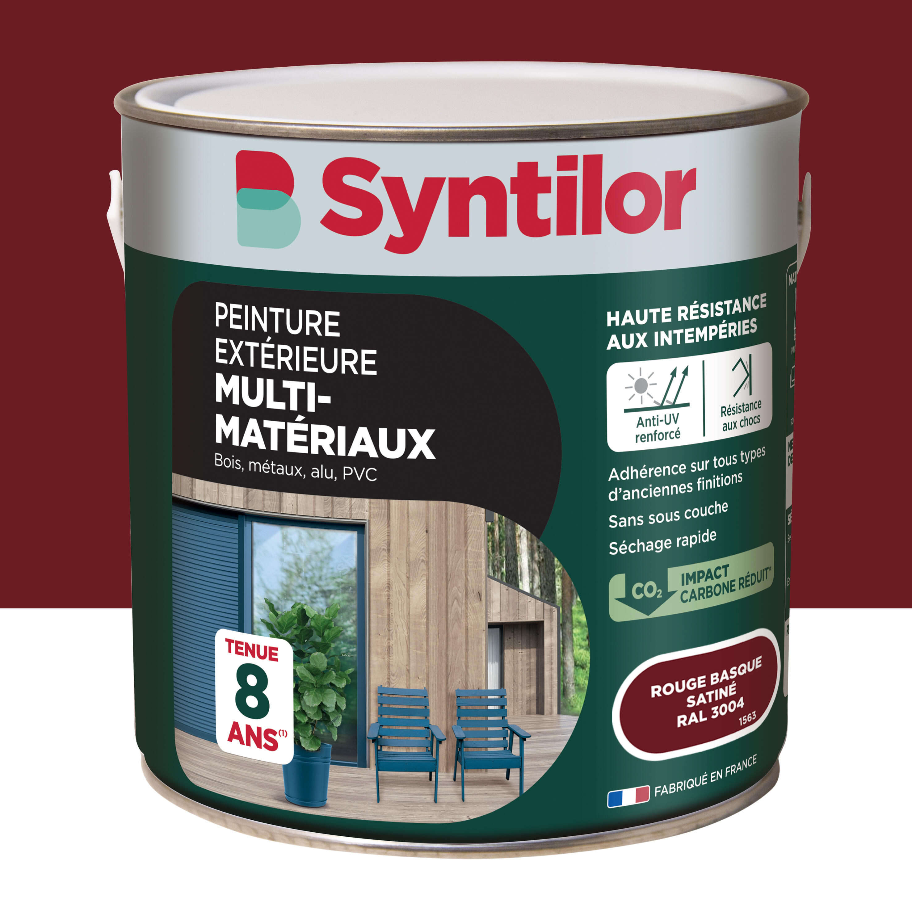 Peinture extérieure bois SIKKENS rouge basque satiné 0.75l main image 0
