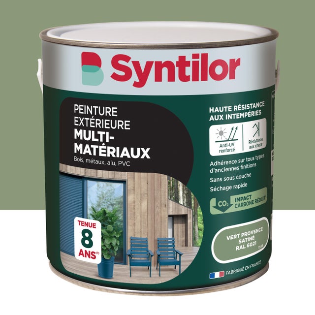 Peinture extérieure bois, aluminium, pvc . SYNTILOR vert provence satiné 2L