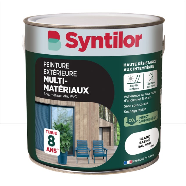 Peinture extérieure bois, aluminium, pvc . SYNTILOR châtaignier satiné 2l main image 1