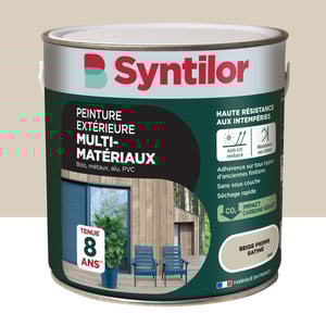 Peinture extérieure bois, aluminium, pvc . SYNTILOR beige pierre satiné 2l Leroy Merlin Les bons plans des petits projets avant l'été