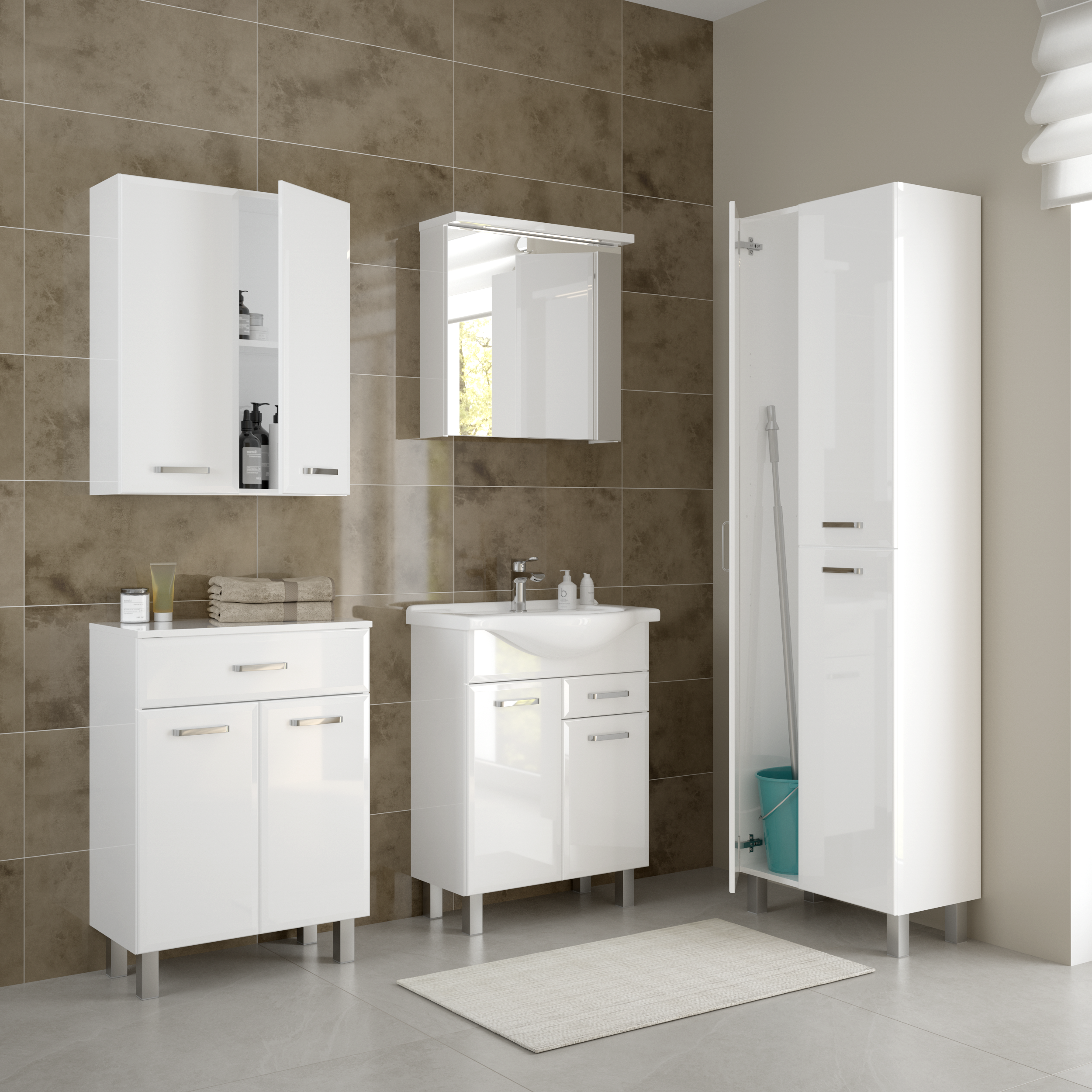 Szafka lustrzana bez oświetlenia Storm 55 X 60 X 15 Sensea - 2