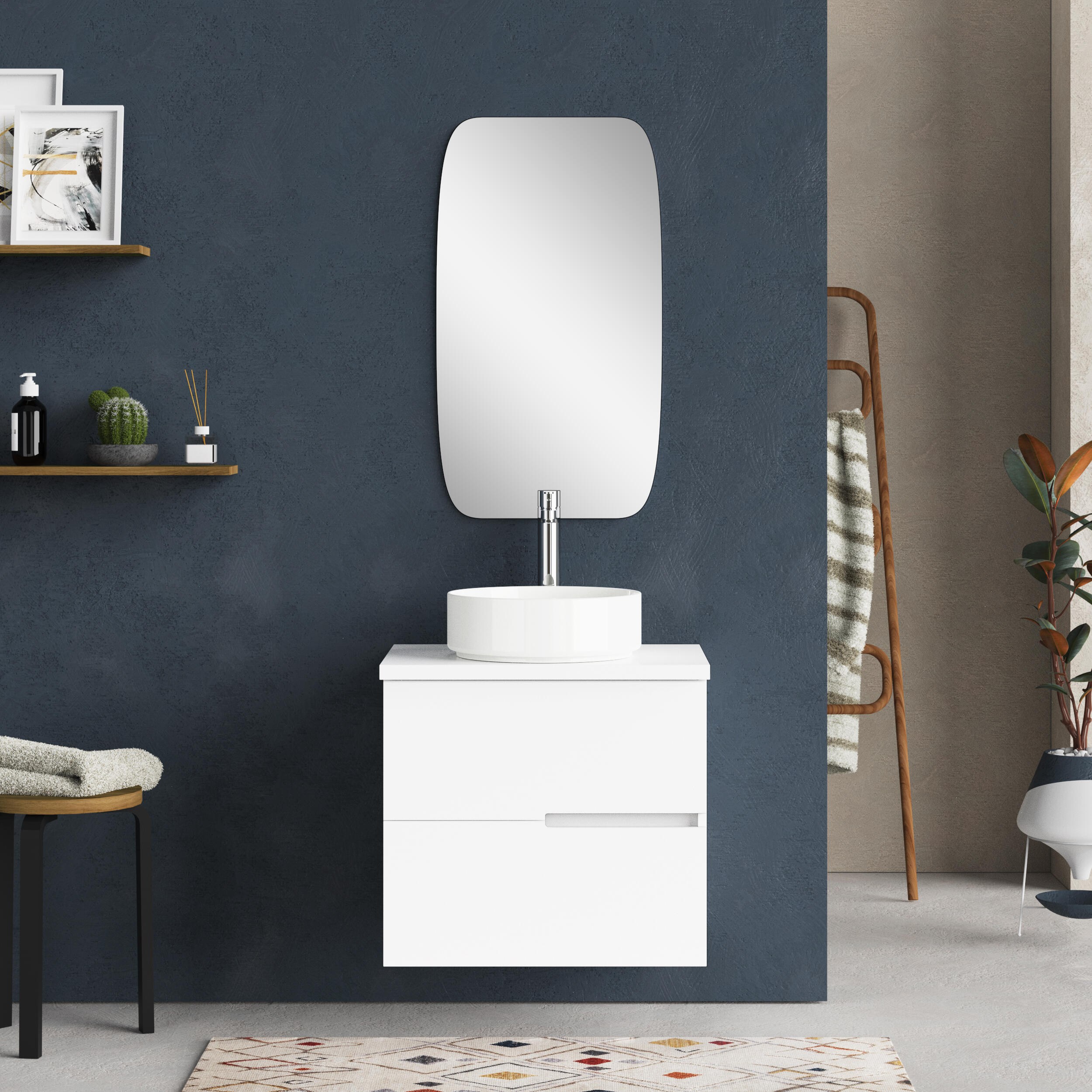 Encimera lavabo alda blanco seda 61x46x3 cm