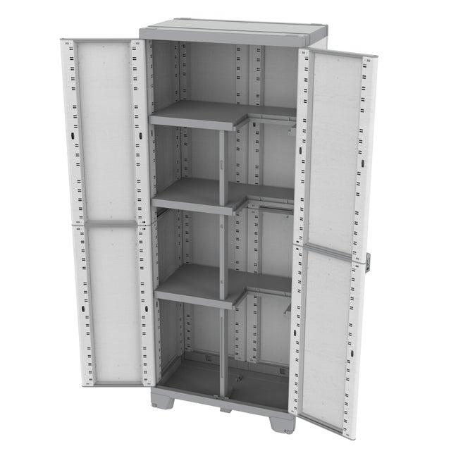 Armoire haute polypropylène 3 étagères TERRY STORAGE, l.68 x H.172 x P.39 cm