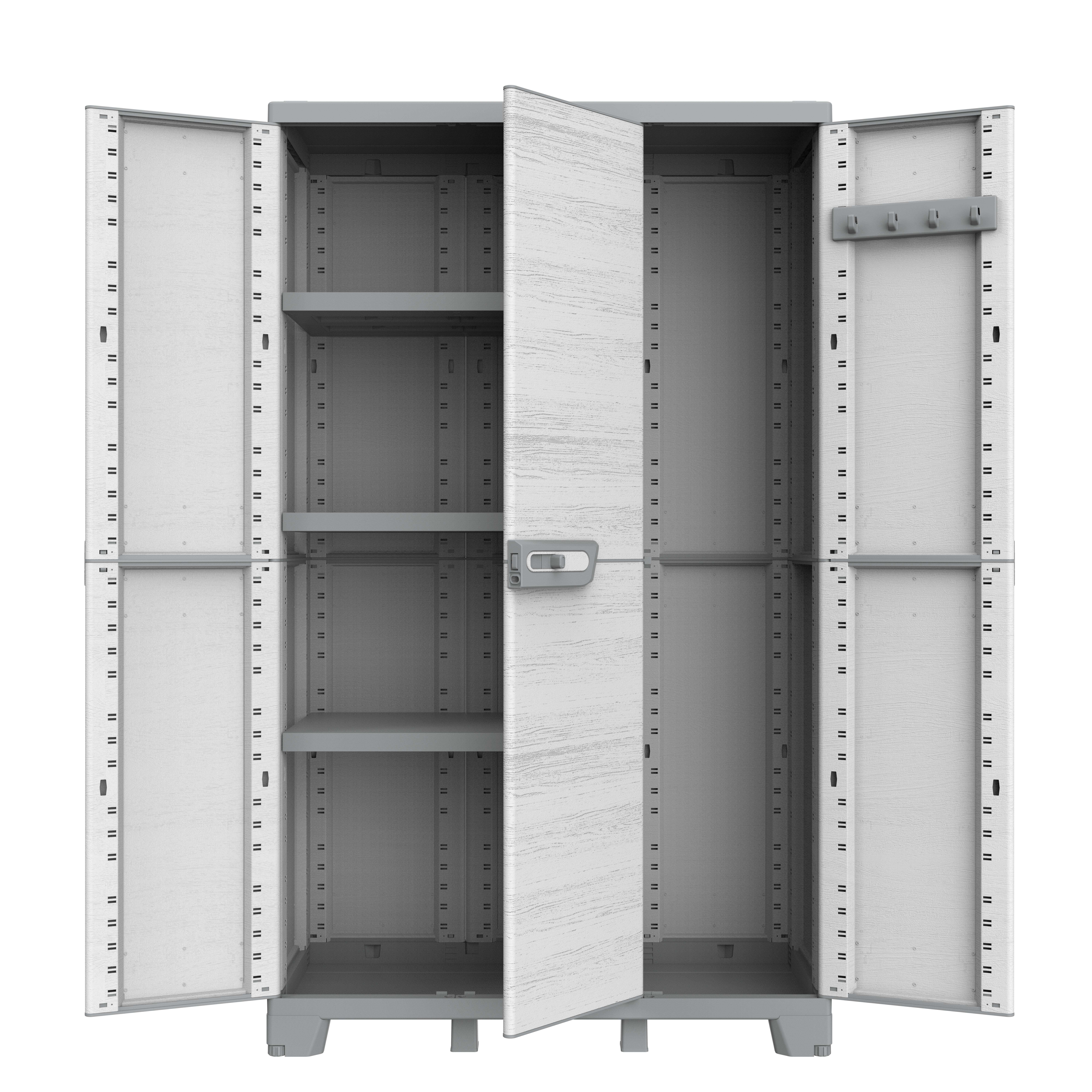Armario alto 3 puertas Sequoia 172x102x39 cm uso interior / exterior gris - 5