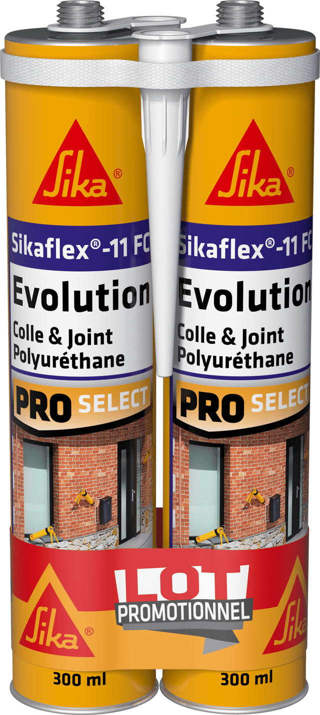 Lot 2 colles de fixation polyuréthane Sikaflex 11 fc evolution SIKA, 300ml blanc