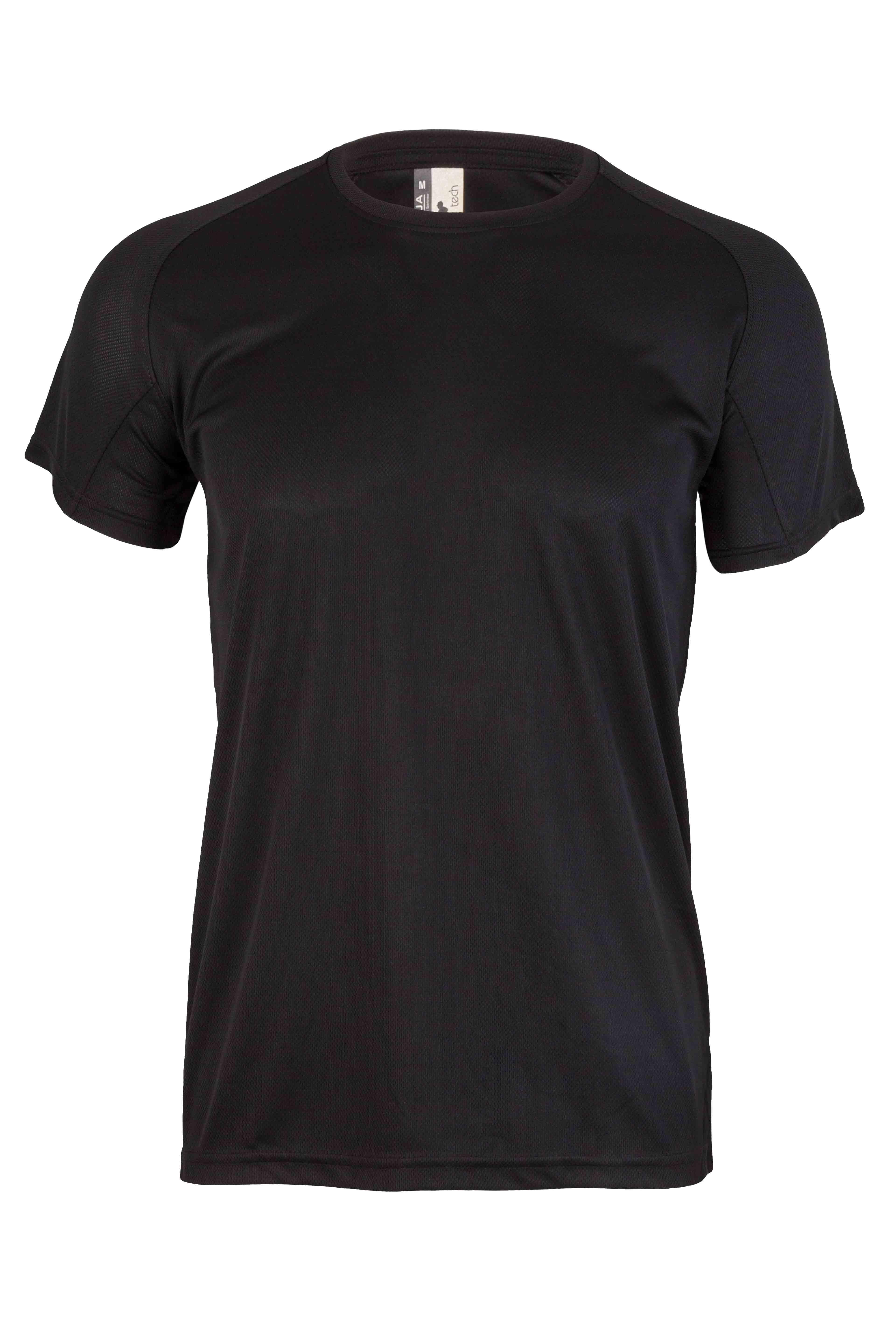 T-shirt técnica de manga curta 100% poliester preta tamanho M Velilla - 2