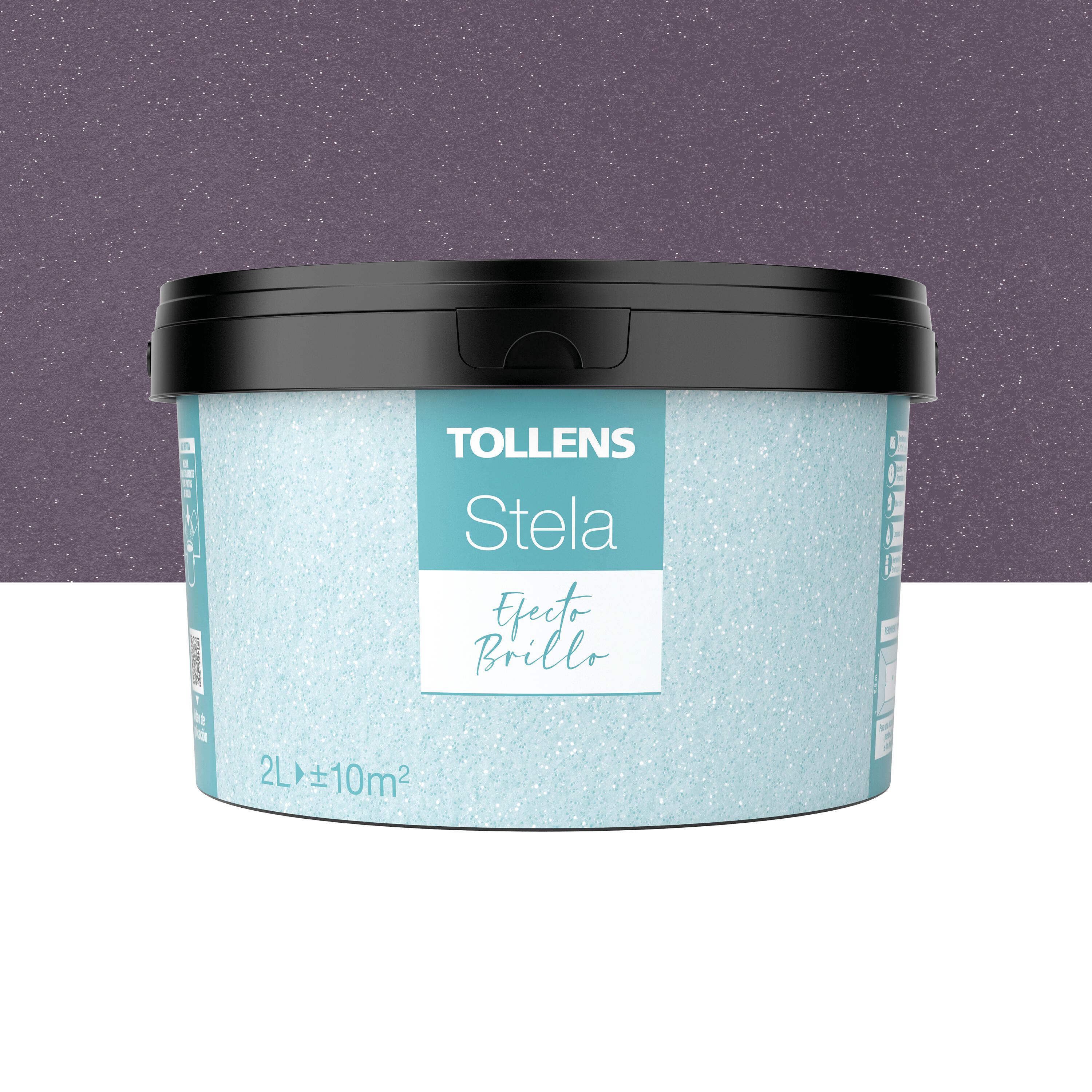 Pintura decorativa stela puntos de brillo tollens 2l color a tu gusto púrpura