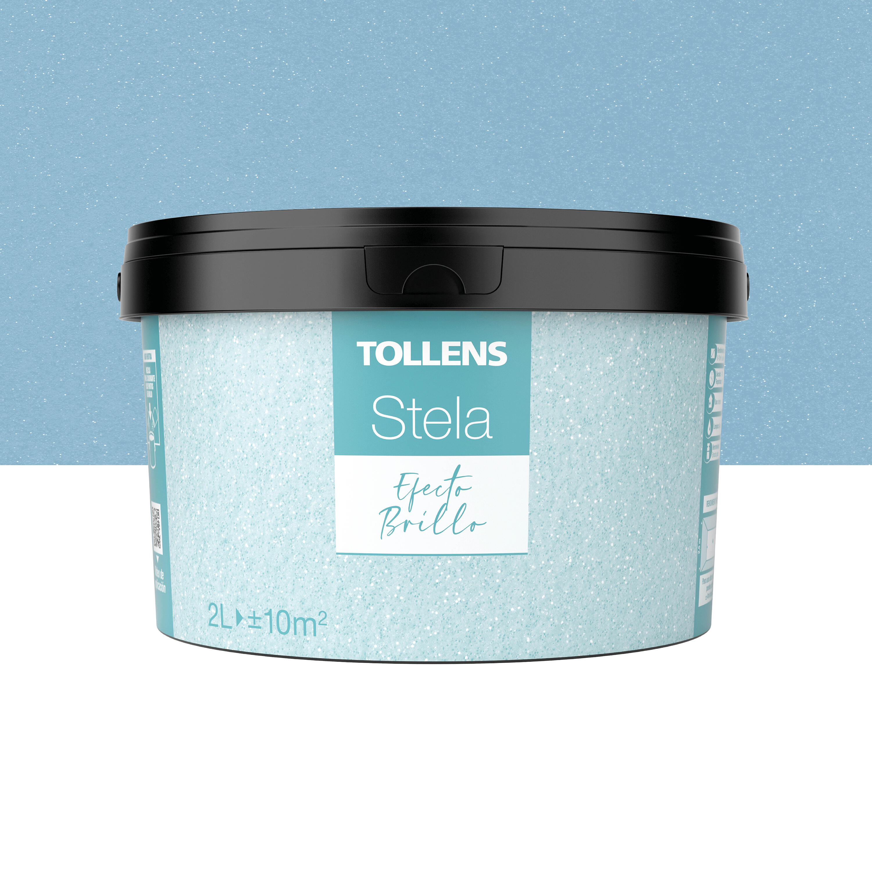 Pintura decorativa stela puntos de brillo tollens 2l color a tu gusto azul