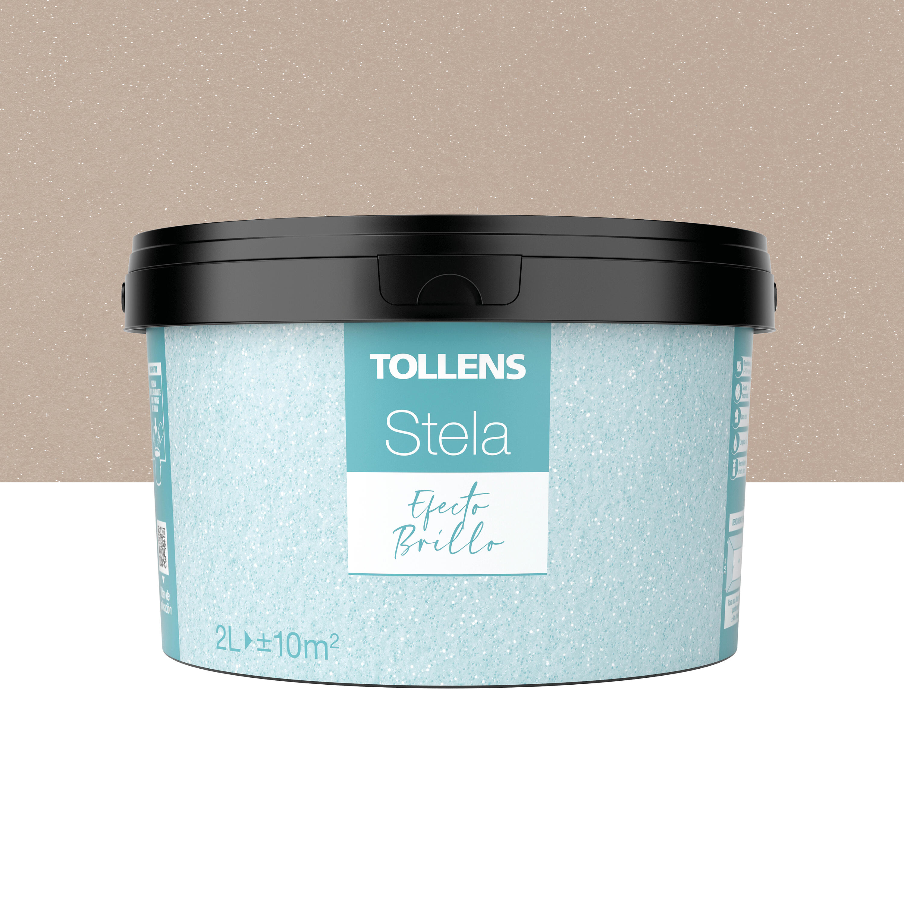 Pintura decorativa stela puntos de brillo tollens 2l color a tu gusto marron
