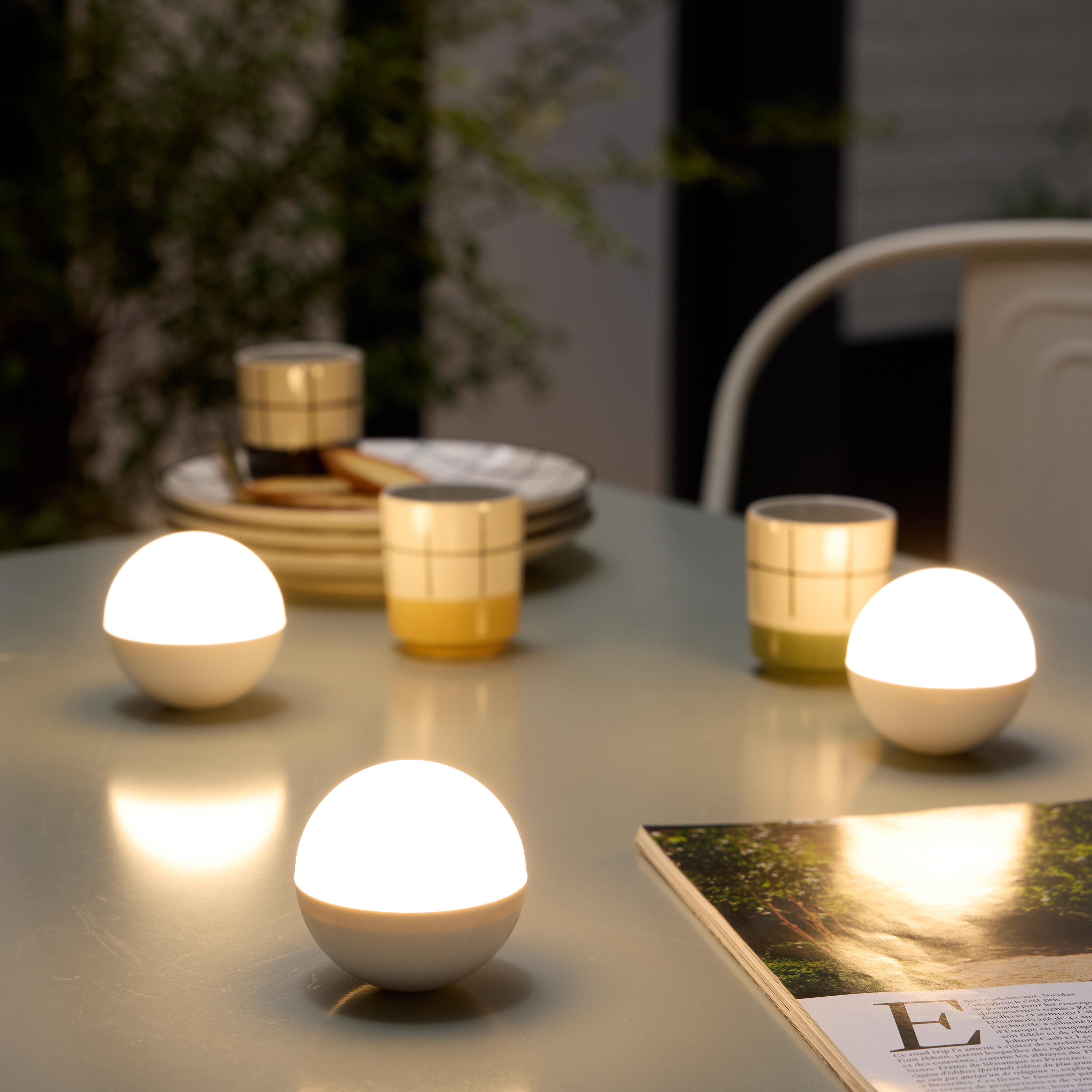 Lot 3 mini boules Led rechargeable 300 Lm intensité variable Mini Caspe INSPIRE - 5