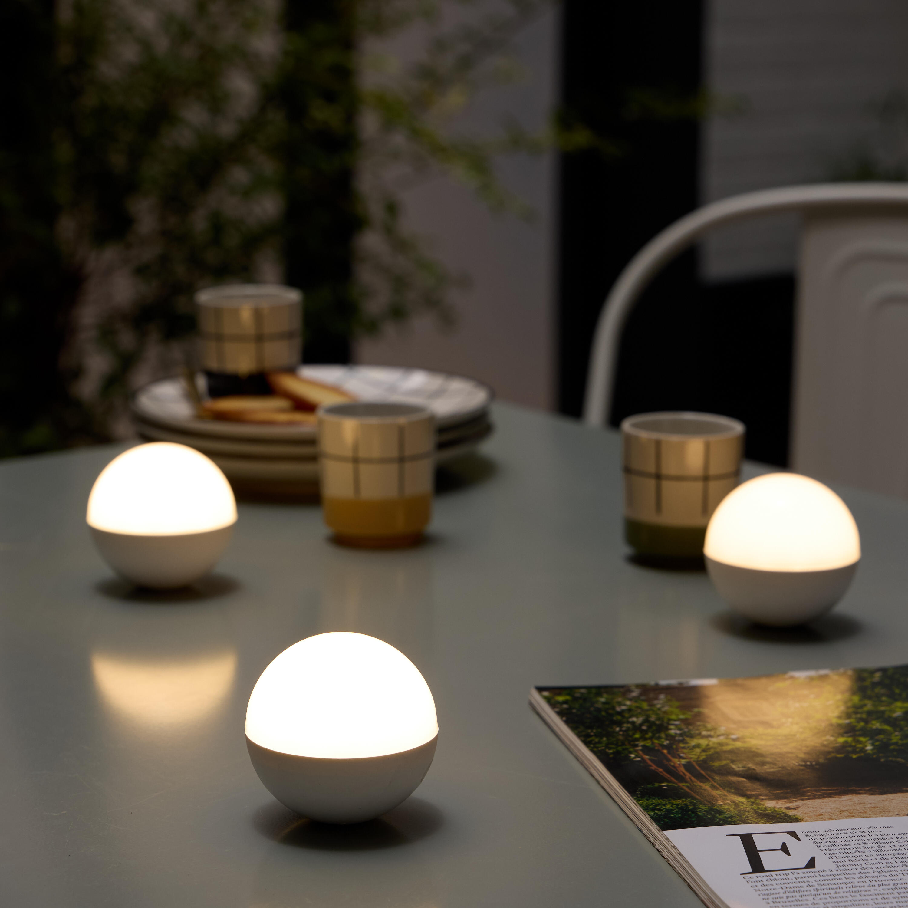 Lot 3 mini boules Led rechargeable 300 Lm intensité variable Mini Caspe INSPIRE - 4