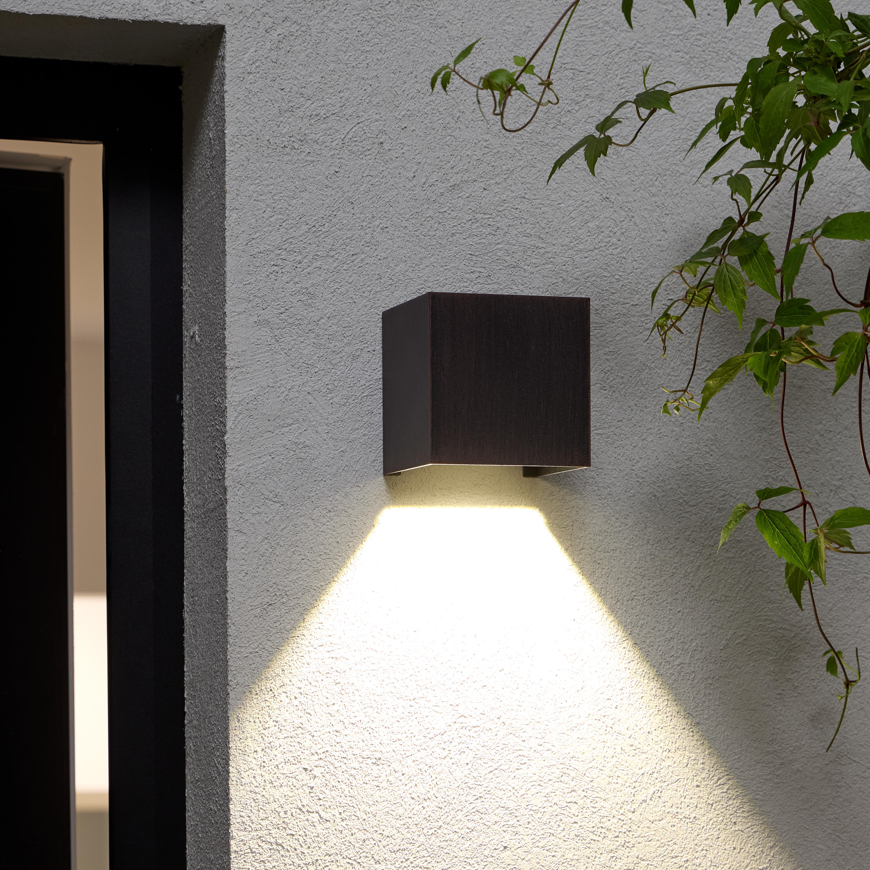 Applique LED da esterno Roxbury doppia luce marrone IP54, luce bianco naturale 850 lumen, INSPIRE - 5