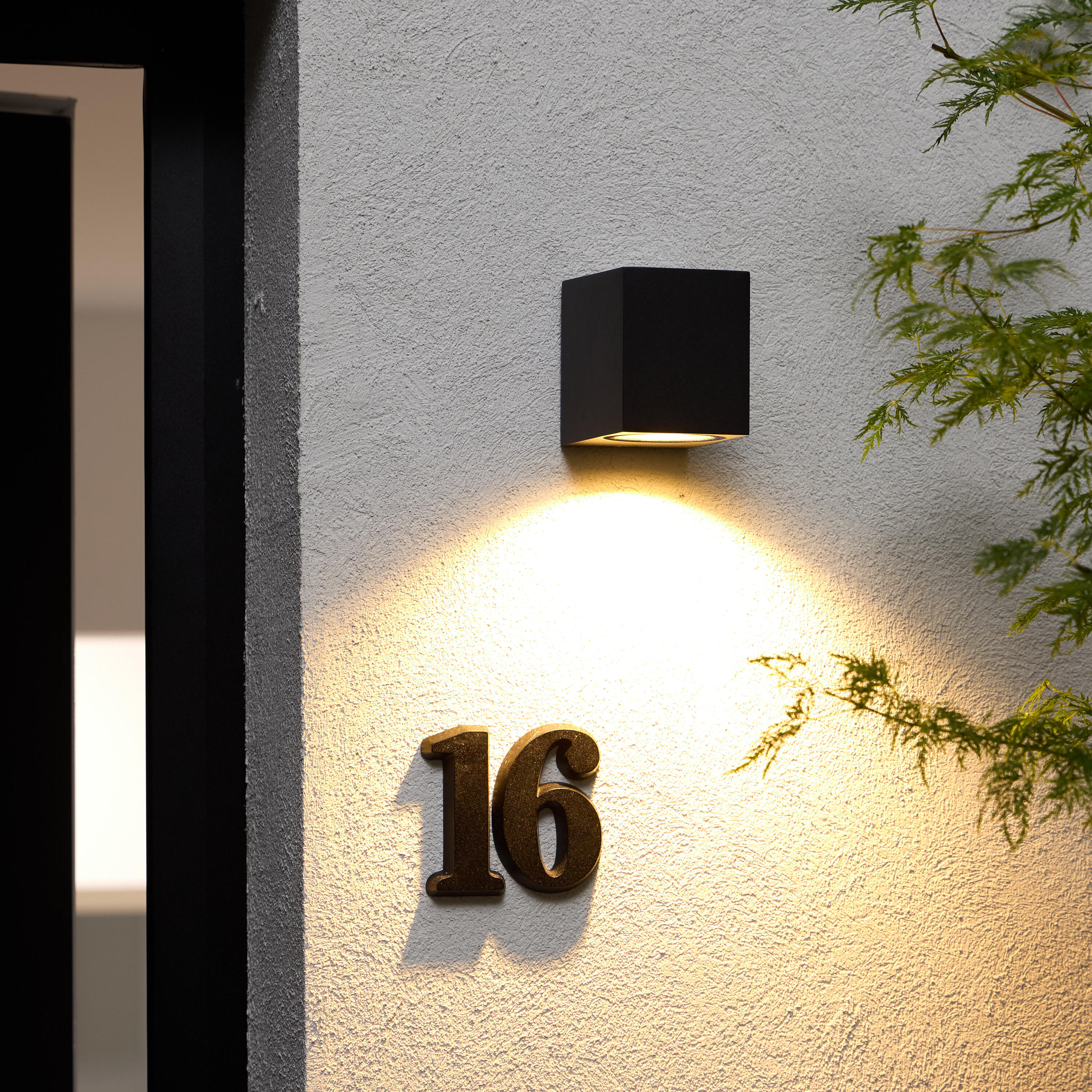 Aplique de exterior corfu inspire gu10 negro 6.6 cm ip54