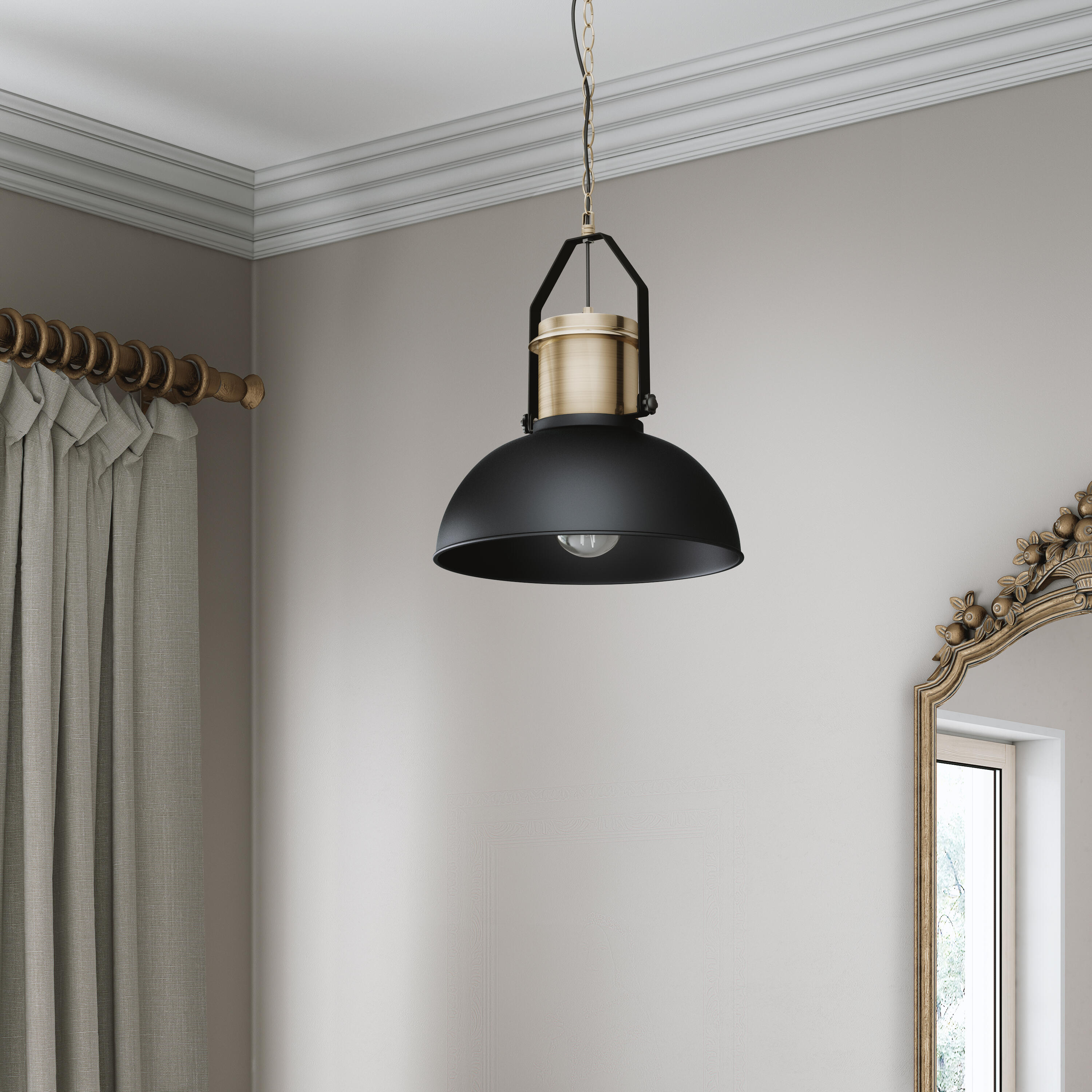 Suspension Ted acier, noir, Diam.40 cm INSPIRE, E27 - 3