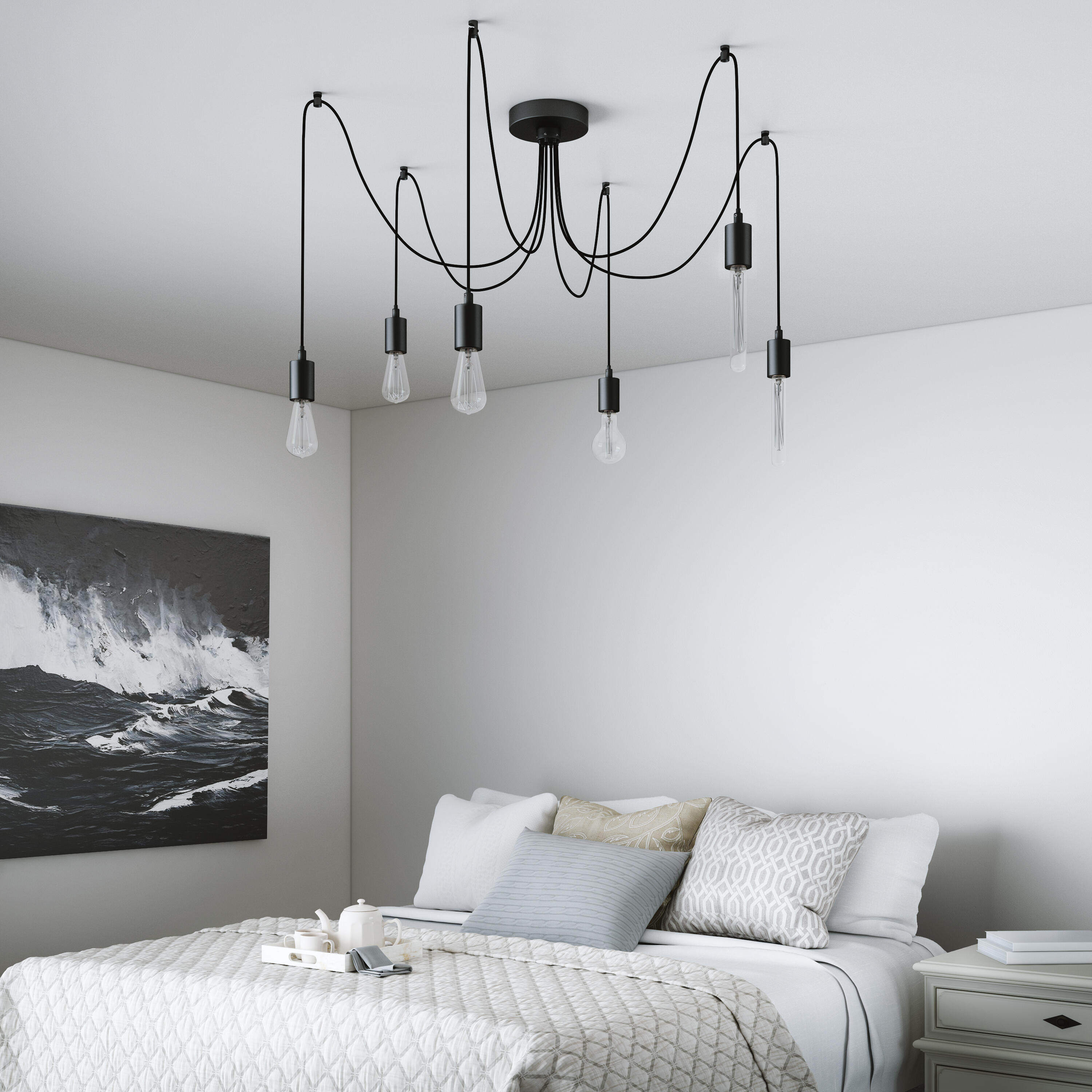 Suspension Easly, acier, noir, Diam.260 cm INSPIRE, E27 - 2