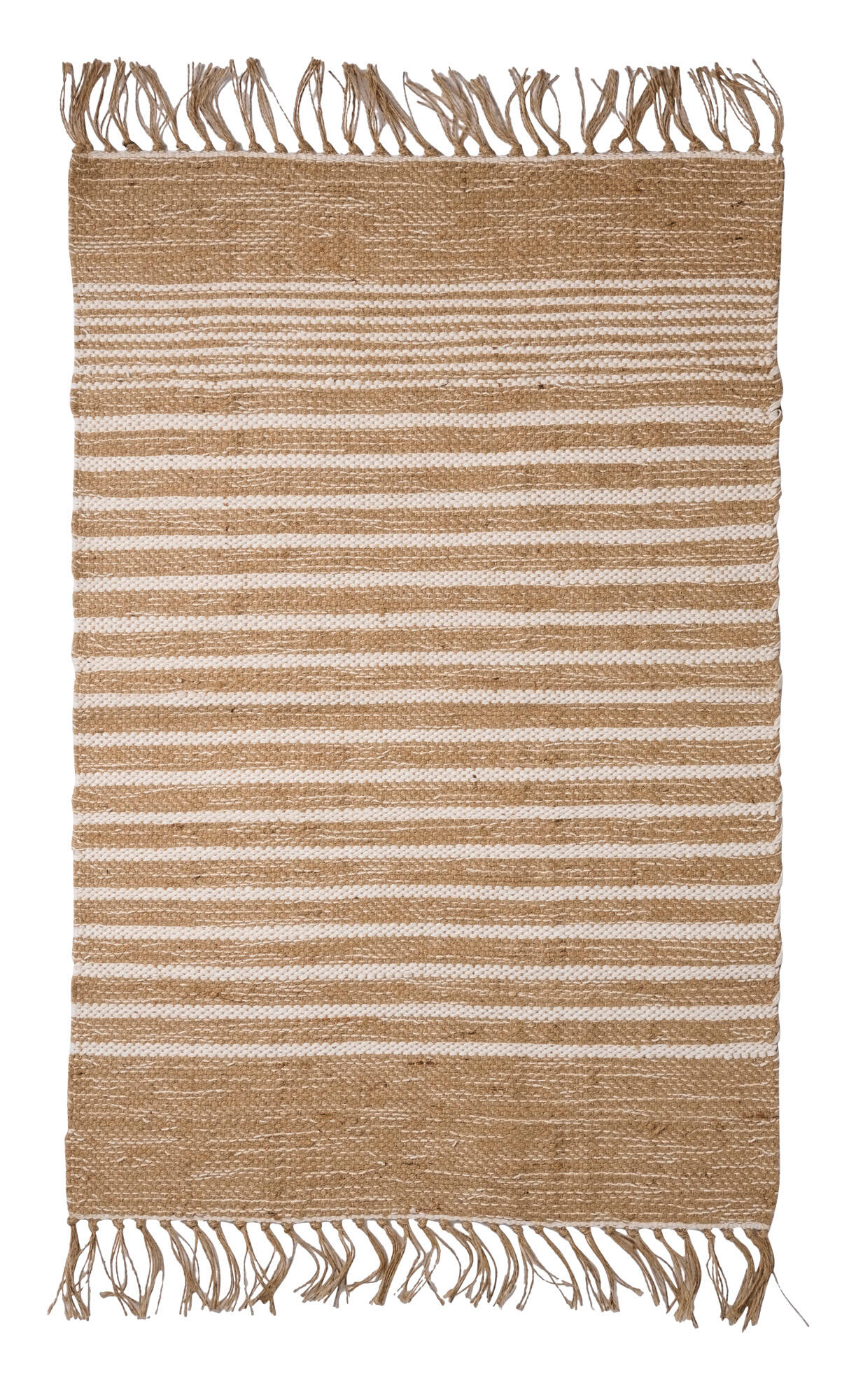 Alfombra algodón tejido plano etnica con líneas, rayas estampado negro, rayas beige, cuadros beige 60x90cm