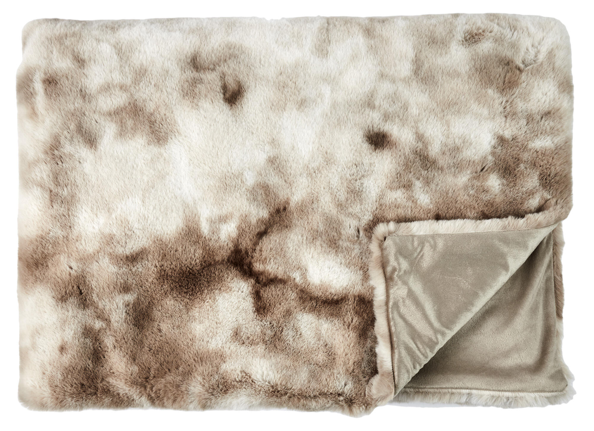 Manta imitación piel Luxury  poliéster marrón liso 140x200 cm - 4