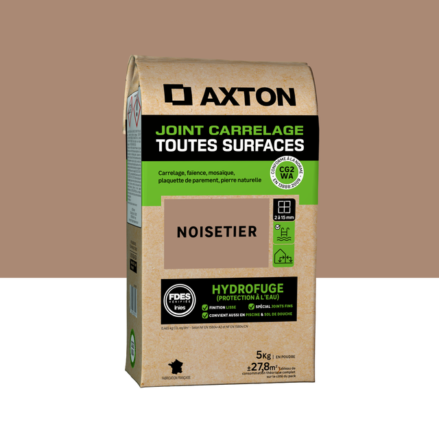 Joint tous types de carrelage et mosaïque noisetier AXTON, 5 kg