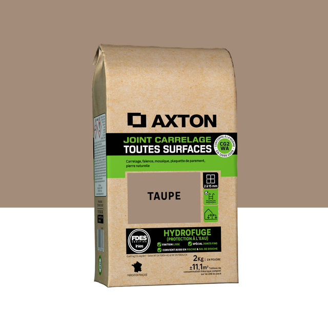 Joint tous types de carrelage et mosaïque taupe AXTON, 2 kg