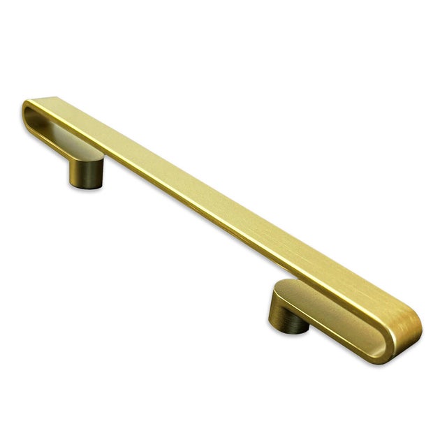 Poignée de meuble Aran, zinc doré / laiton brossé, entraxe 96 mm