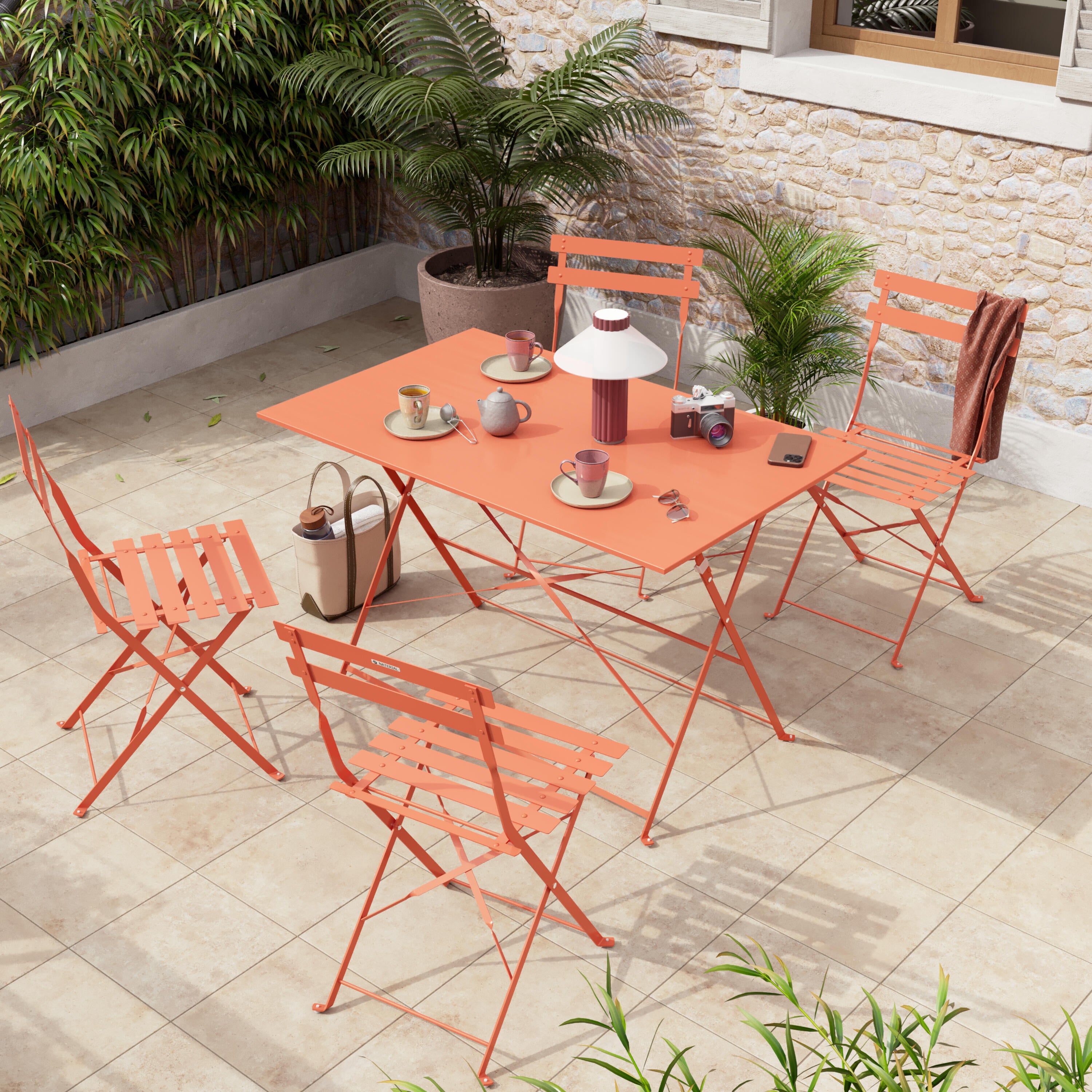 Table pliante NATERIAL Flora II rectangulaire 110x70cm orange - 2