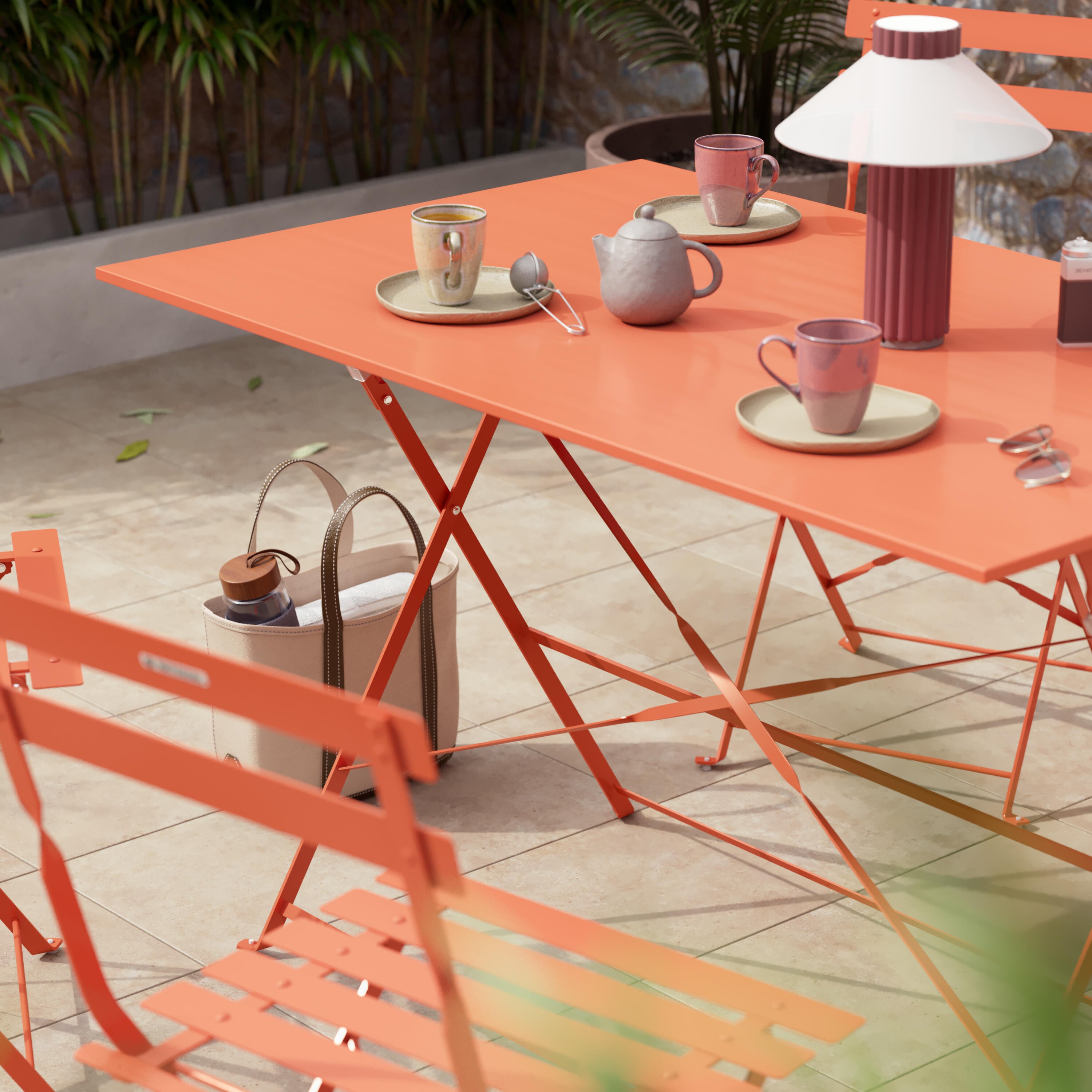 Table pliante NATERIAL Flora II rectangulaire 110x70cm orange - 10