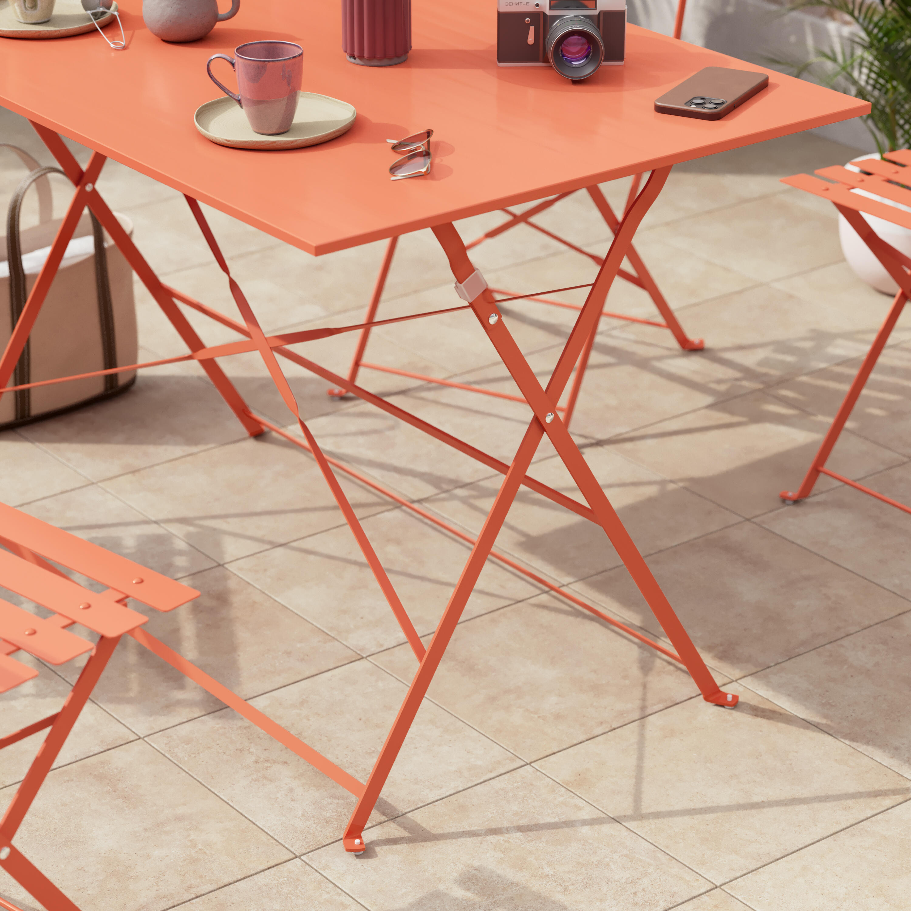 Table pliante NATERIAL Flora II rectangulaire 110x70cm orange - 11