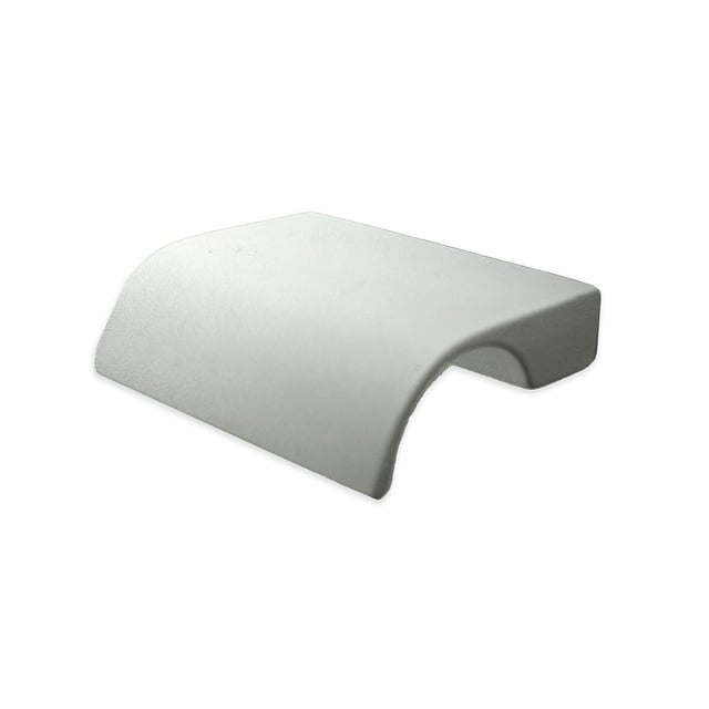 2 poignées de meuble Lamu, zinc blanc peint, entraxe 32 mm