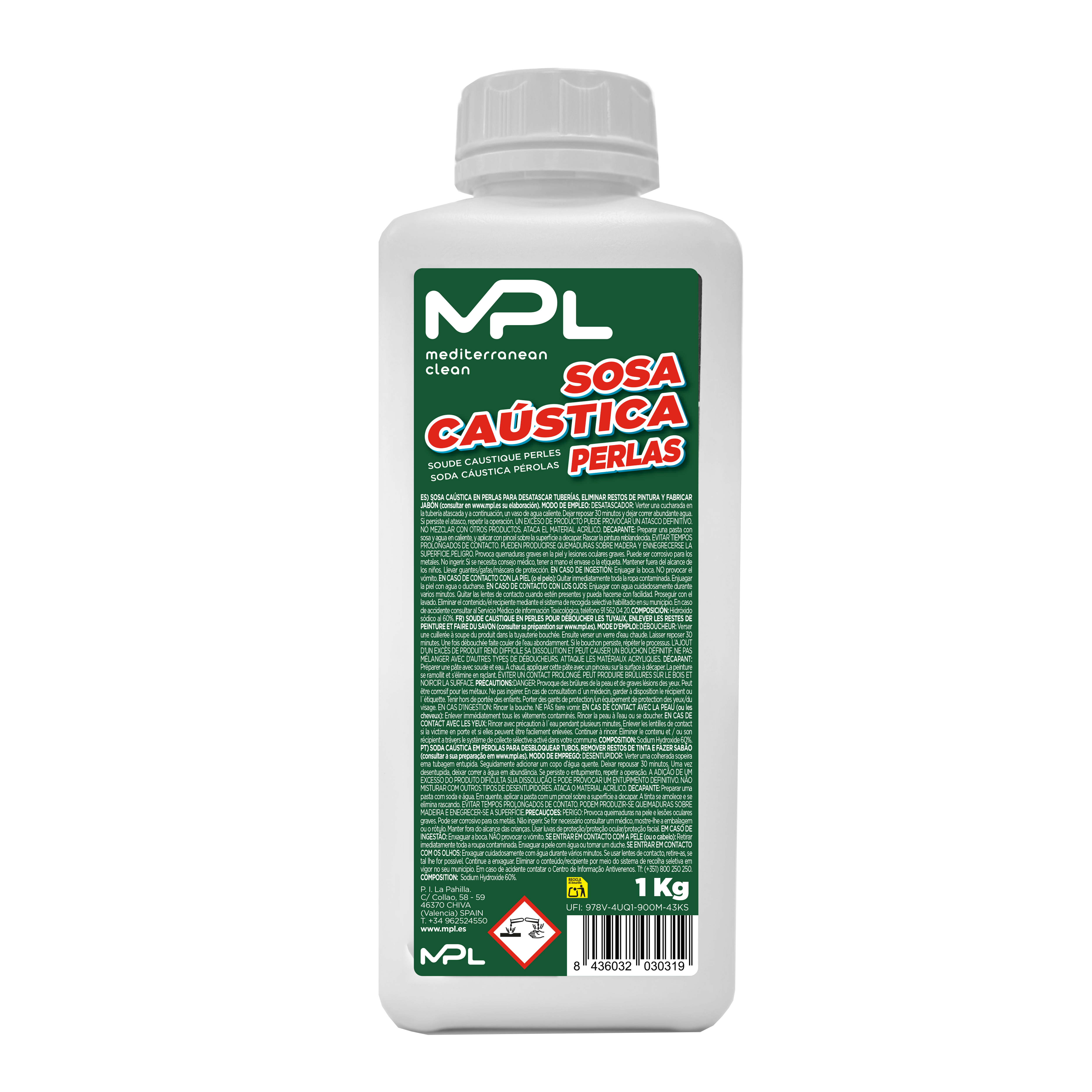 Sosa caústica en perlas MPL 1 kg - 2