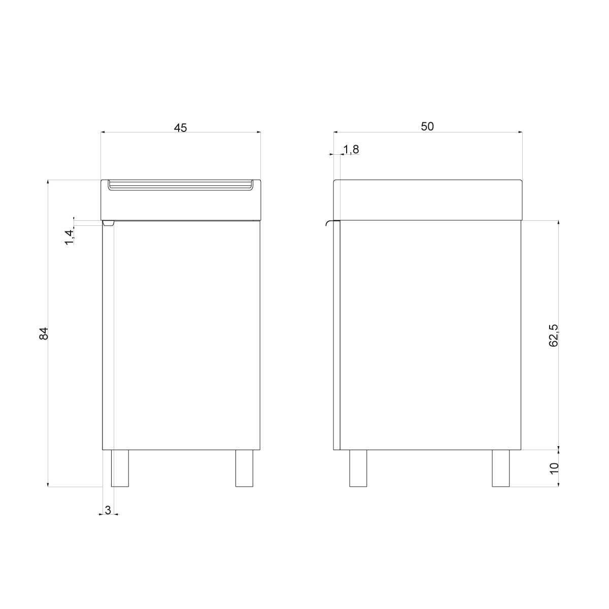 Mobile lavanderia Exe 1 anta in legno rovere chiaro P 50 x L 45 x H 84 cm - 9