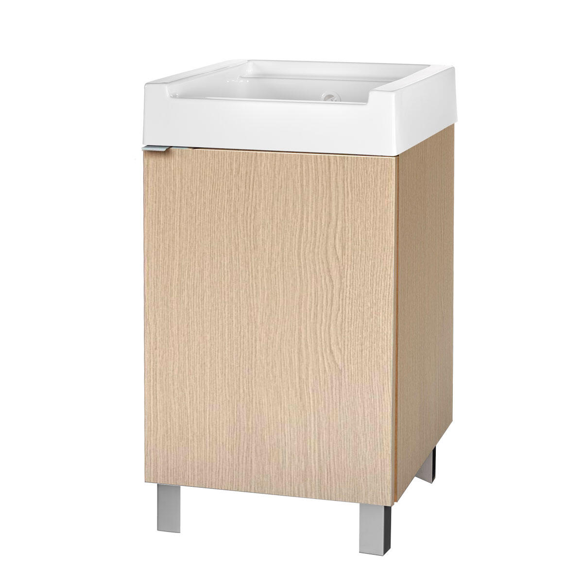 Mobile lavanderia Exe 1 anta in legno rovere chiaro P 50 x L 45 x H 84 cm - 6