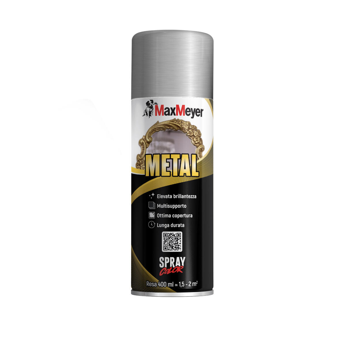Smalto spray MAXMEYER metal con solvente argento 0.4 L - 5