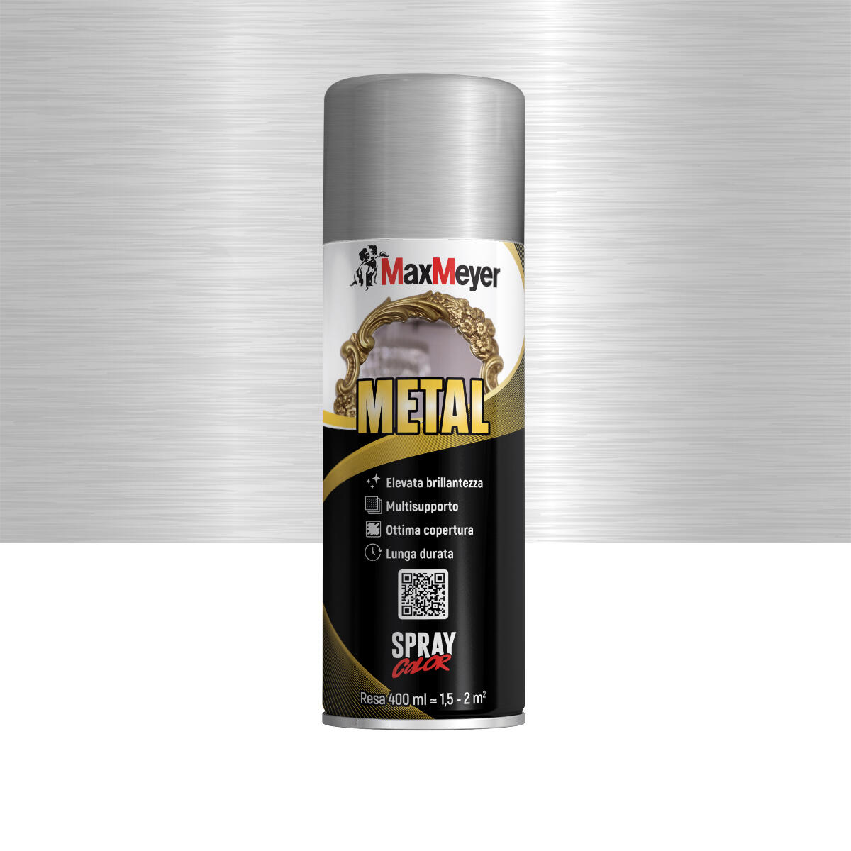Smalto spray MAXMEYER metal con solvente argento 0.4 L - 2
