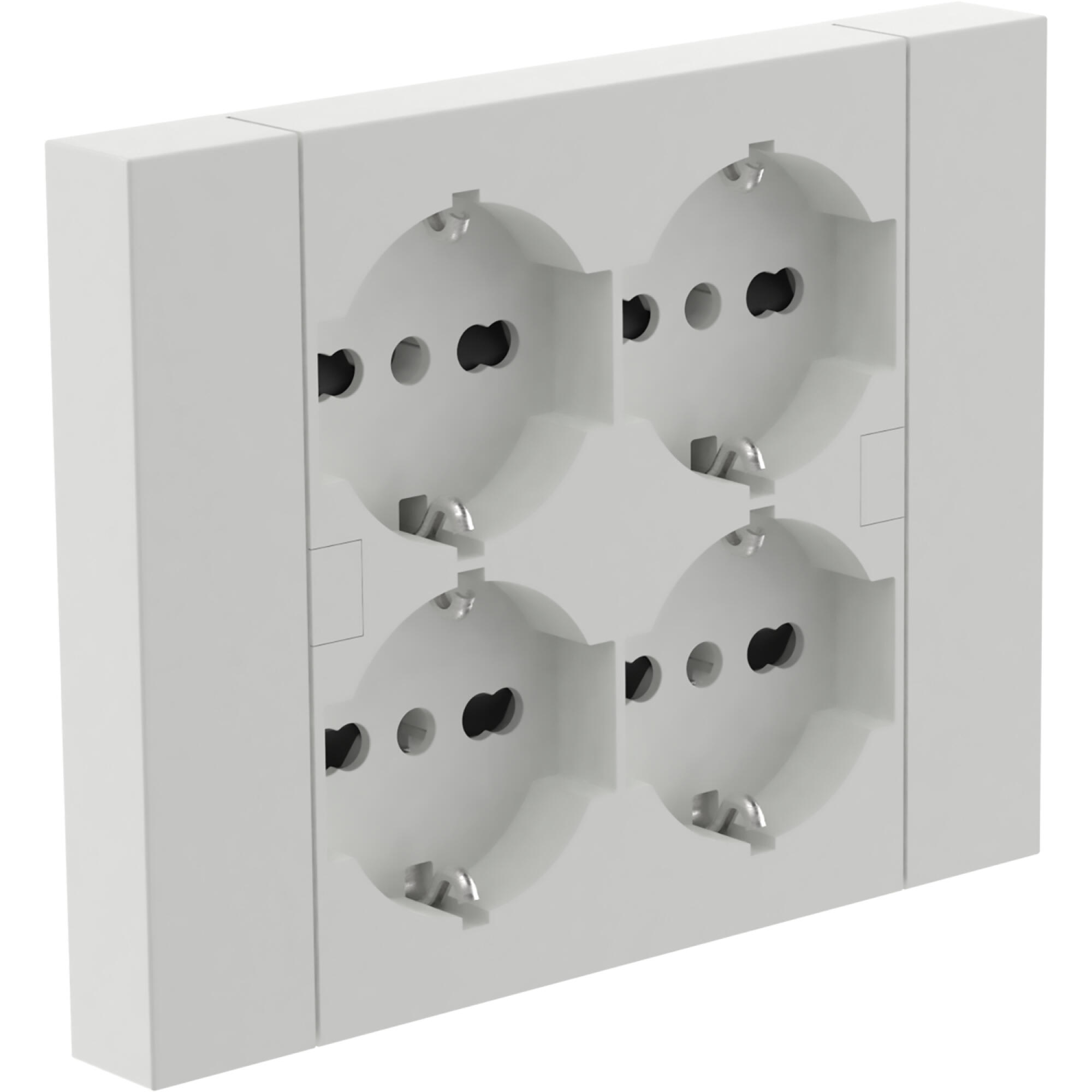 Presa Quadrupla Maclean Energy MCE224G Con Interruttore &ndash; 2 Prese 2,5A E 2 Prese 16A, Bianca