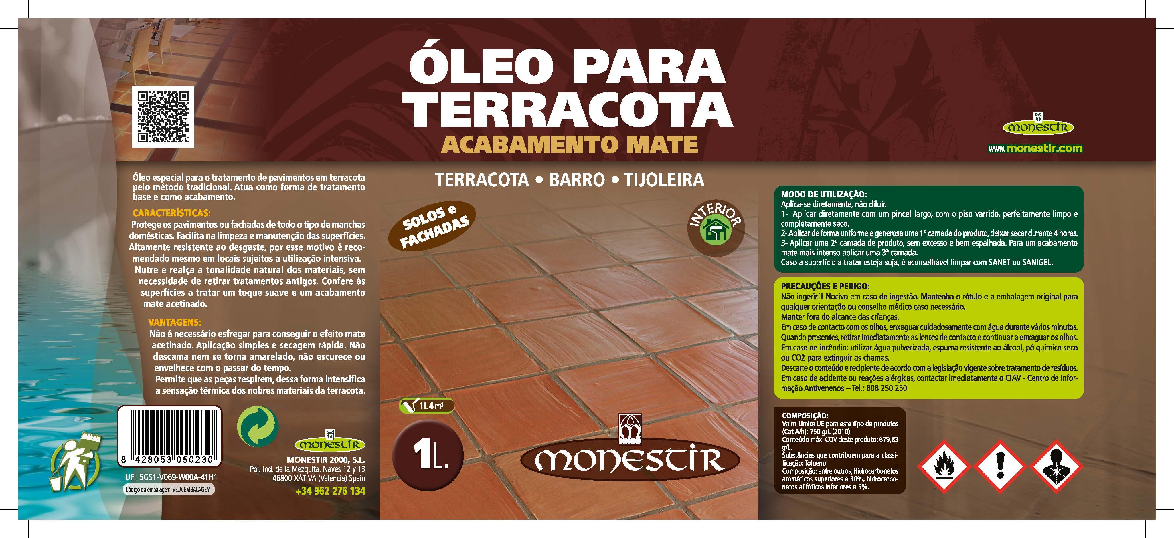 óleo terracota rústico para chão Monestir 1L mate - 5