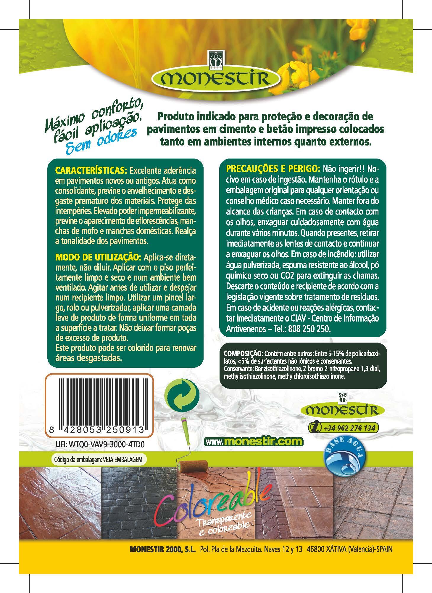 Resina para pavimento á base de agua Monestir 5l - 8