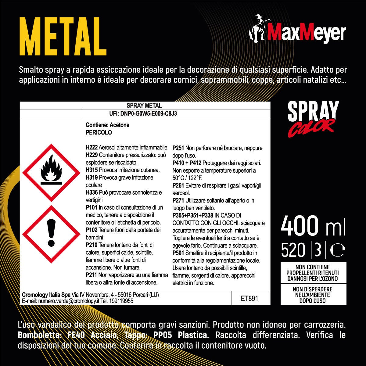 Smalto spray MAXMEYER metal con solvente argento 0.4 L - 6