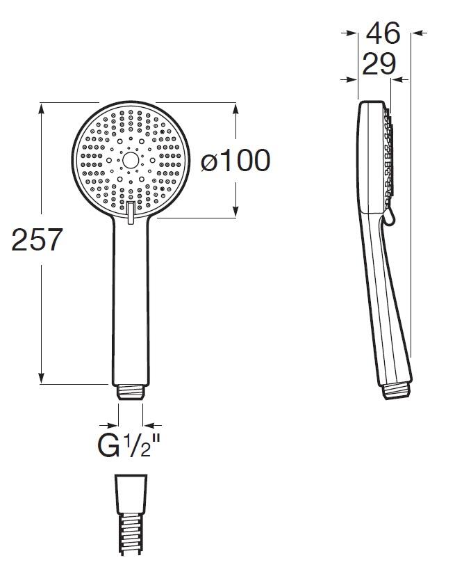 Chuveiro de mão 100 3 jatos cromado Roca Stella - 4