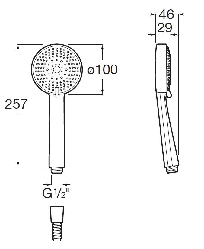 Alcachofa de ducha ROCA Stella-N negro con 3 funciones - 3
