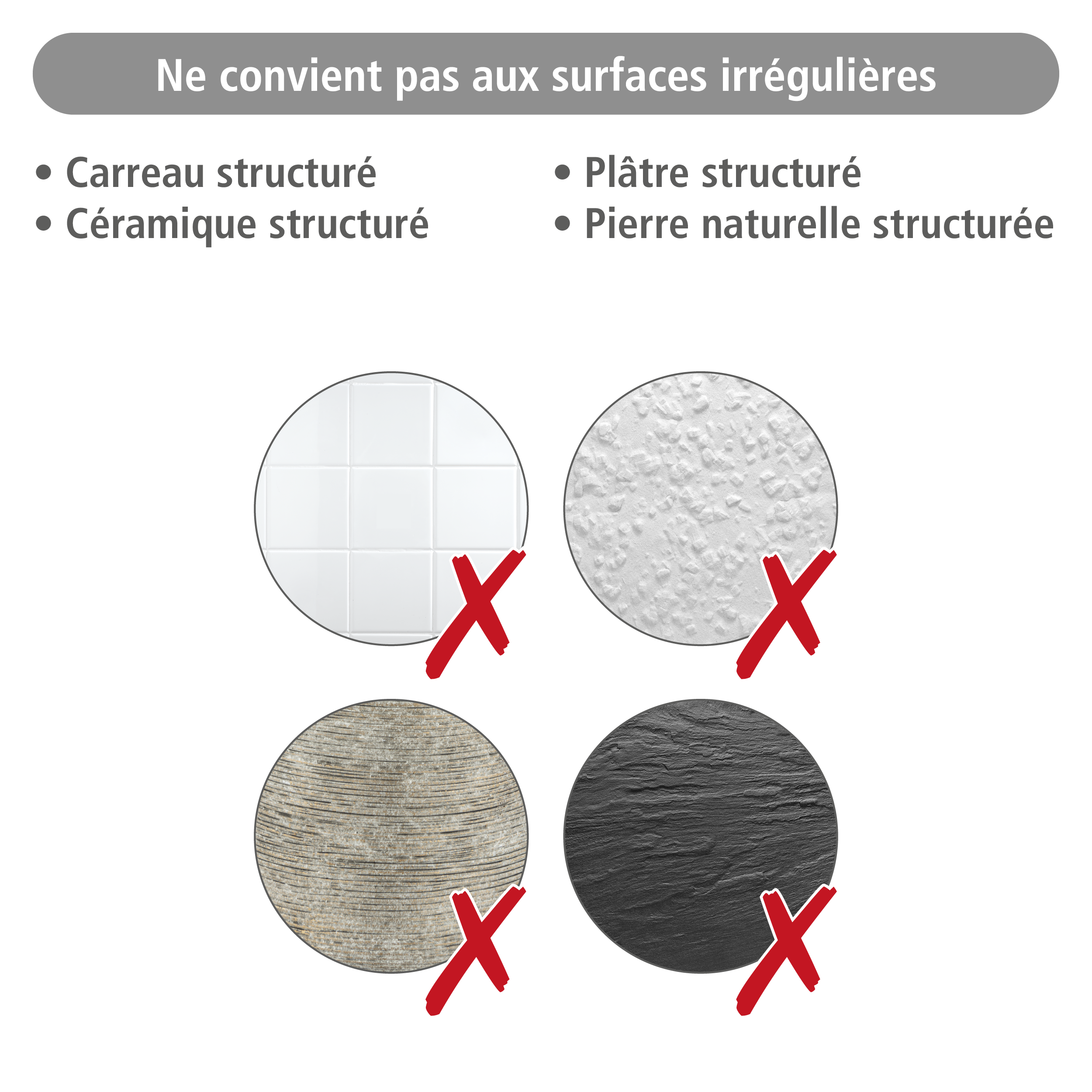 Support mural de douche chrome Liberta sans perçage 360° WENKO - 2