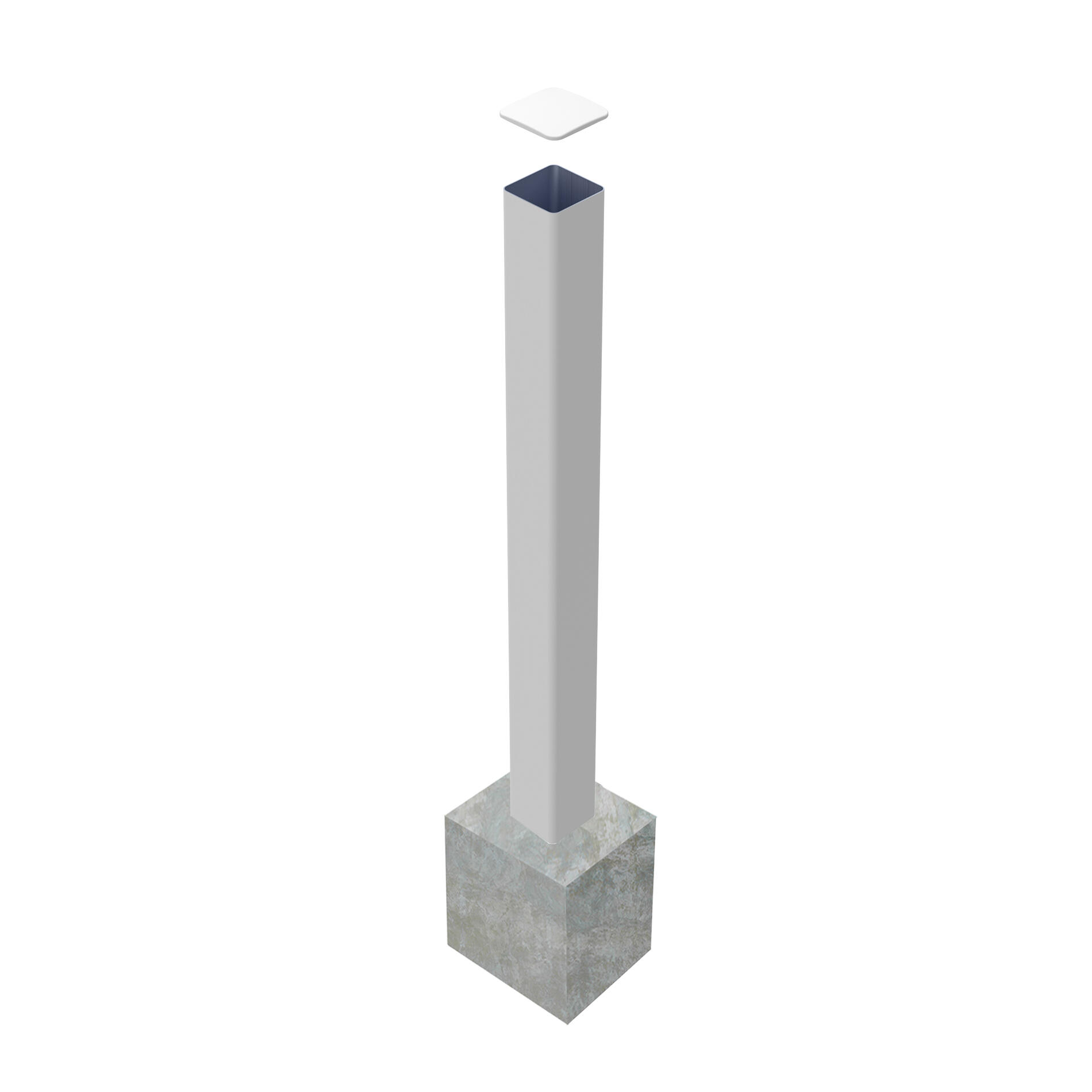 Poteau aluminium blanc l.18 x P.18 x H.200 cm - 2