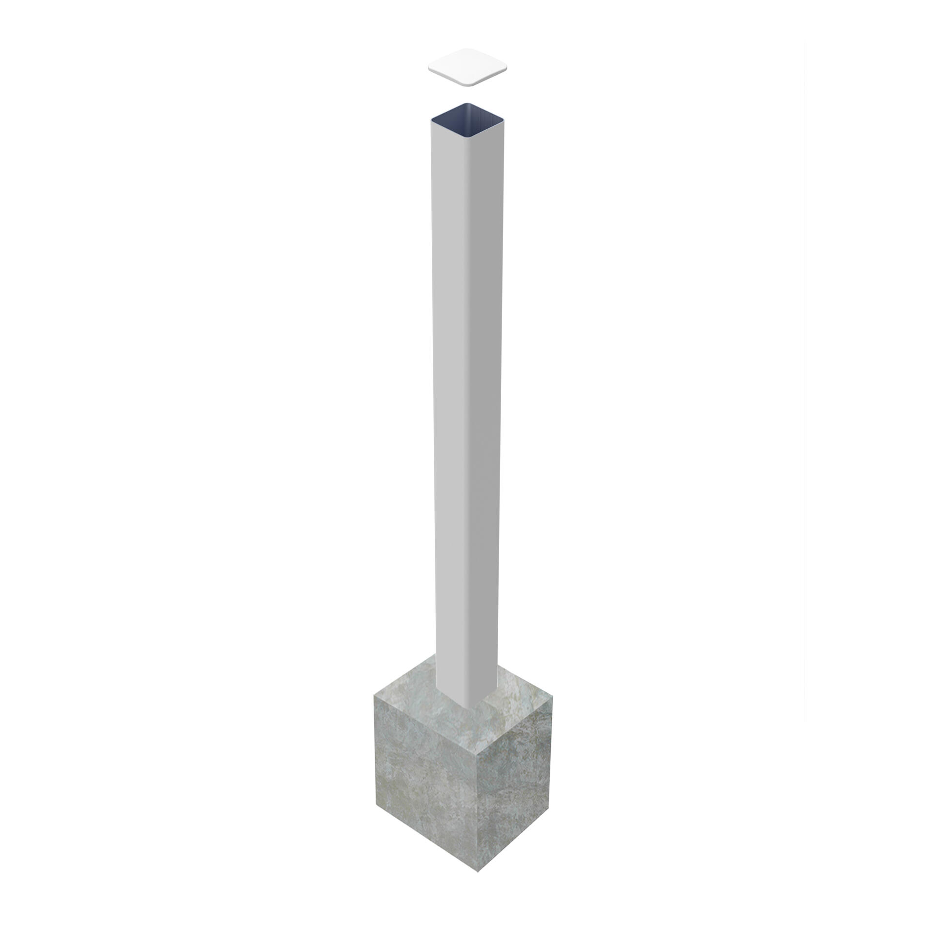 Poteau aluminium blanc l.18 x P.18 x H.250 cm - 2