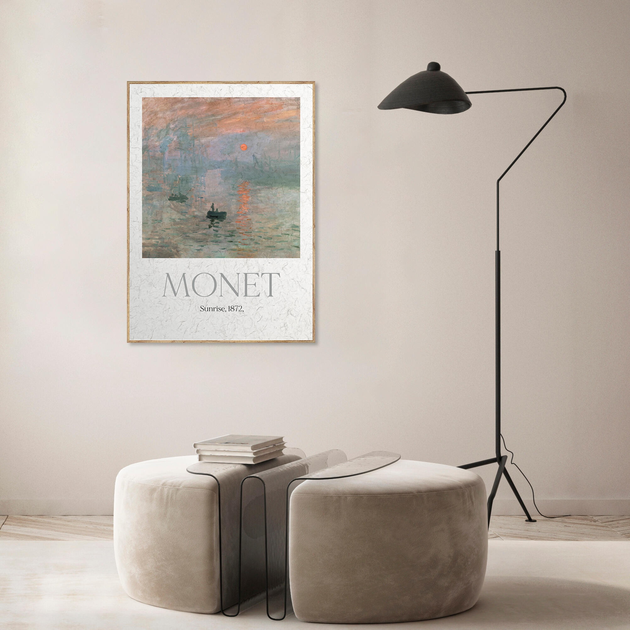 Cuadro con marco cuadro sunrise de monet 51 cm x 71 cm